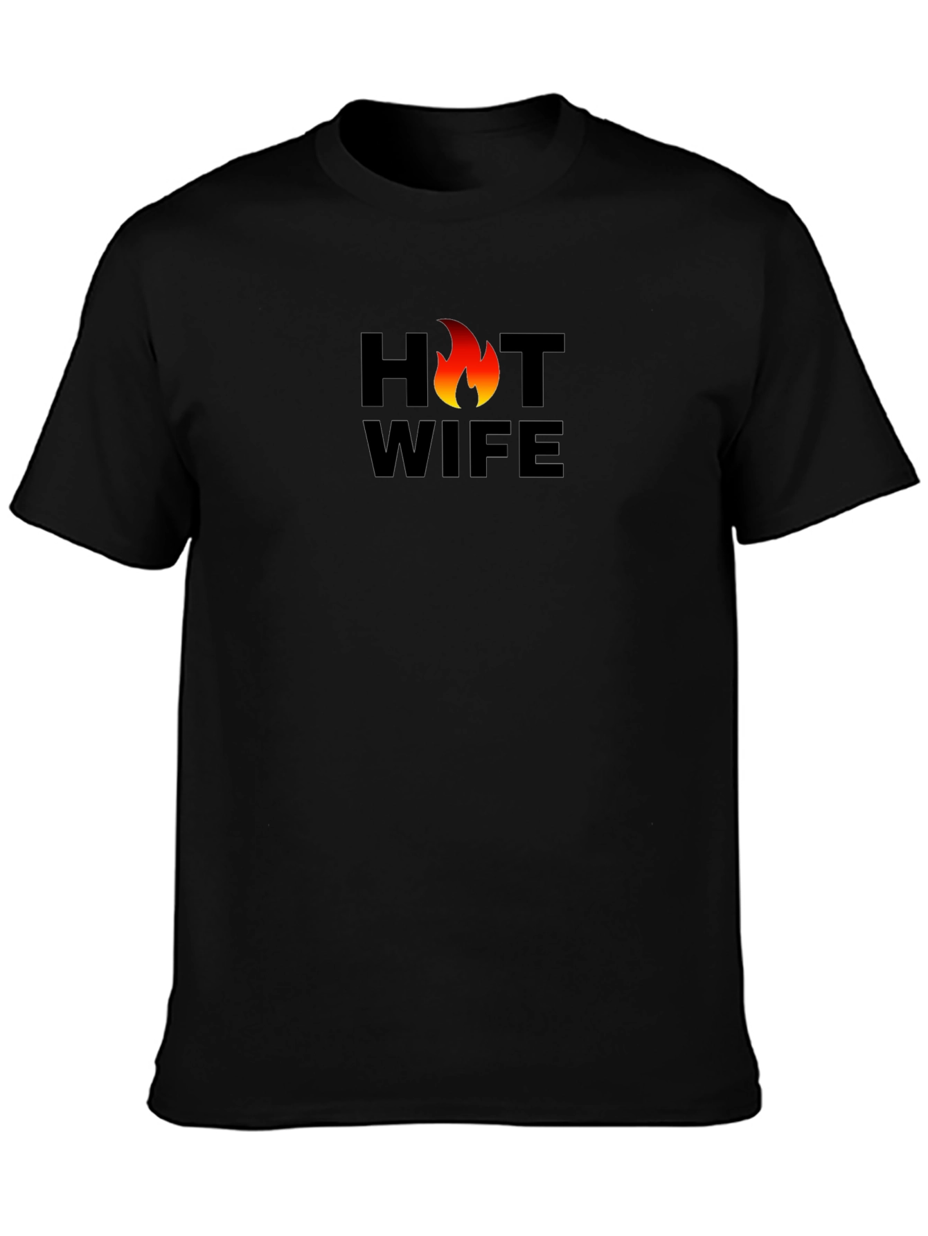 Black Hot Wife Graphic T-Shirt - Black Cotton Tee view 3