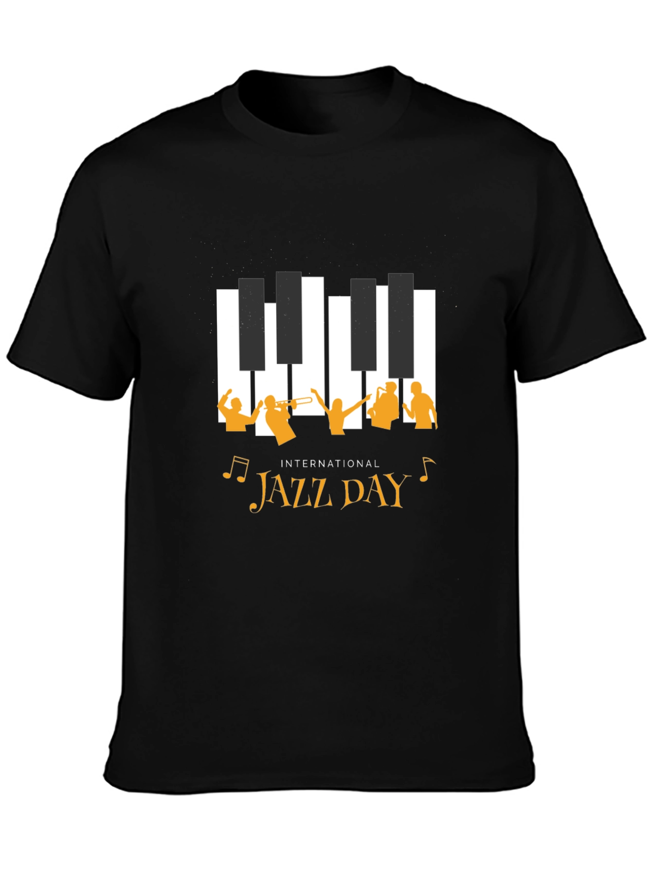 Black International Jazz Day Black T-Shirt view 3