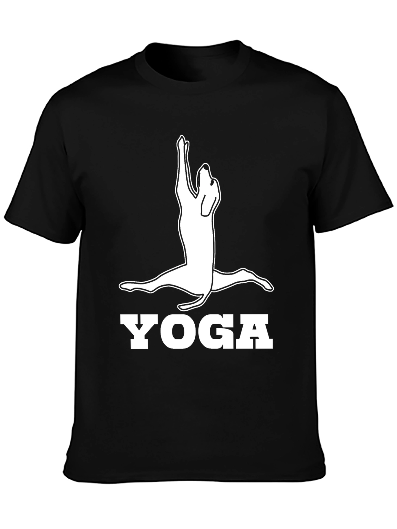 Black Yoga Dog Graphic Tee - Black Cotton Shirt view 3