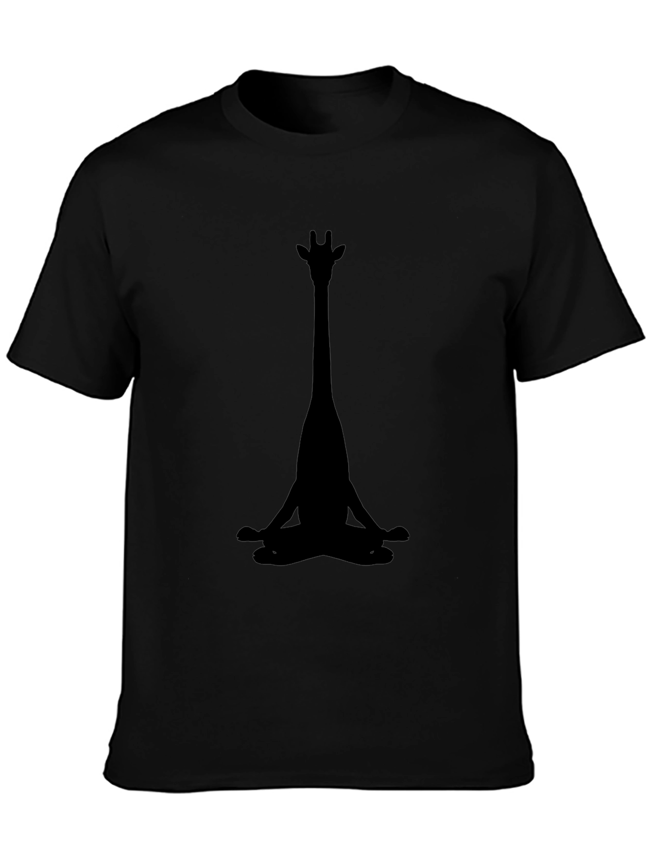 Black Yoga Giraffe Black T-Shirt view 3