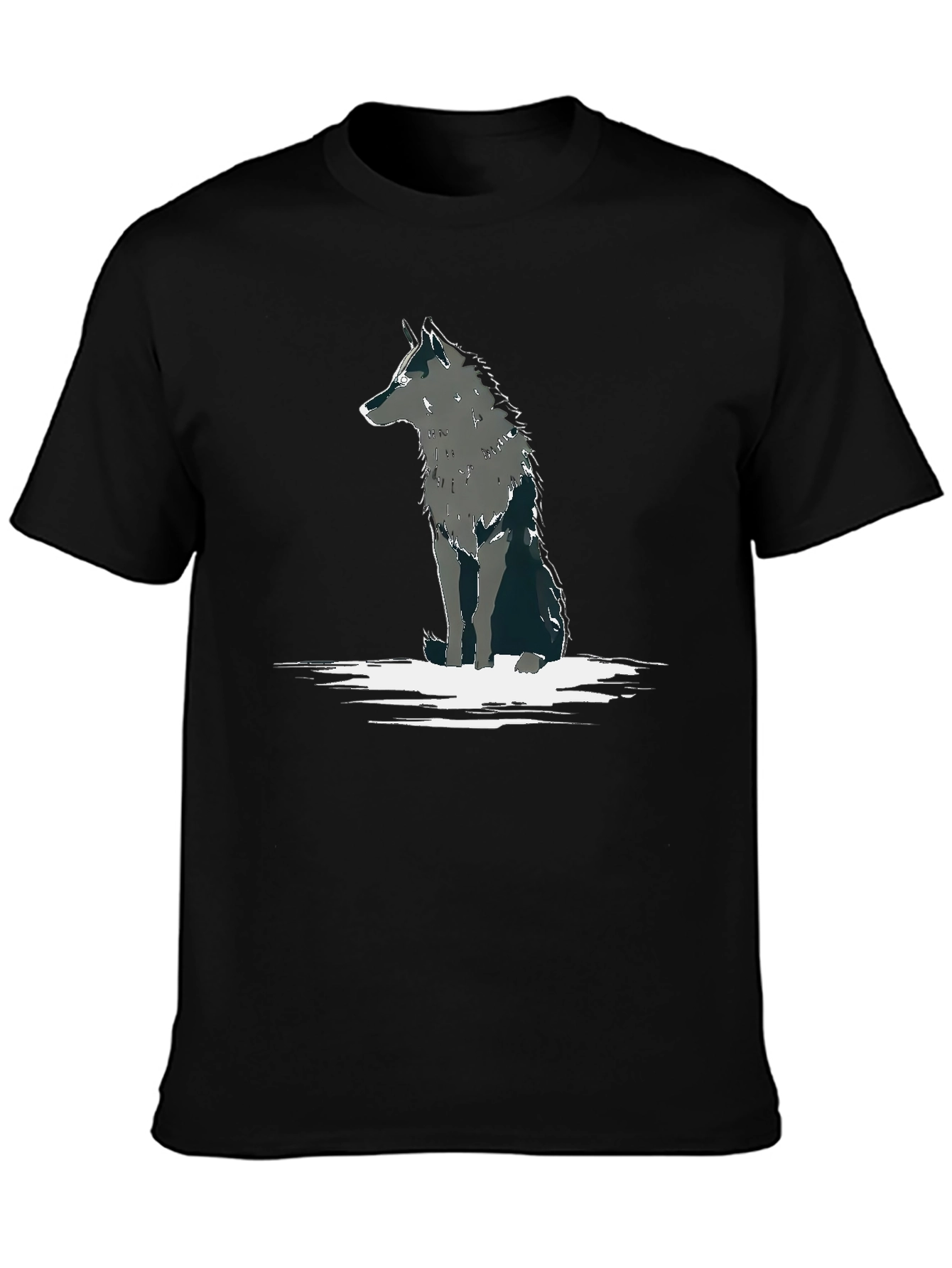 Black Wolf Graphic Tee - Black Cotton Blend view 3