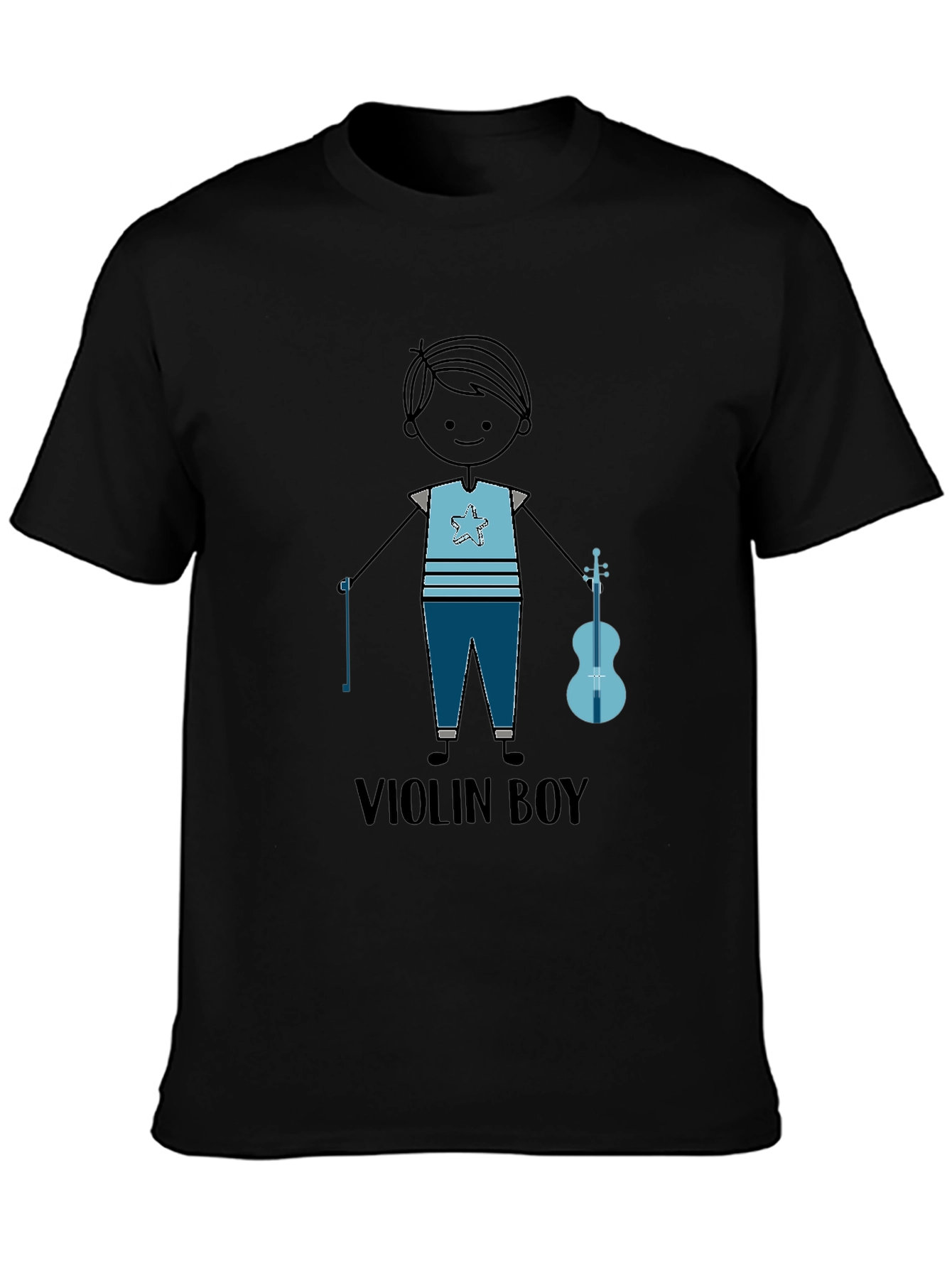 Black Violin Boy Graphic T-Shirt - Musician Tee view 3