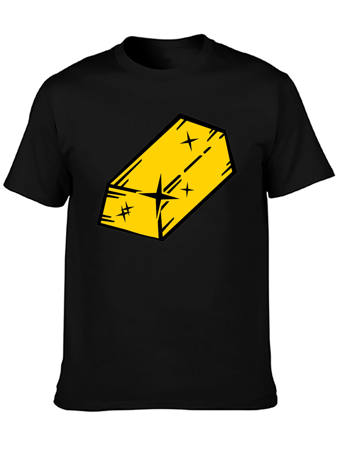 Black Gold Bar Graphic Black T-Shirt view 3