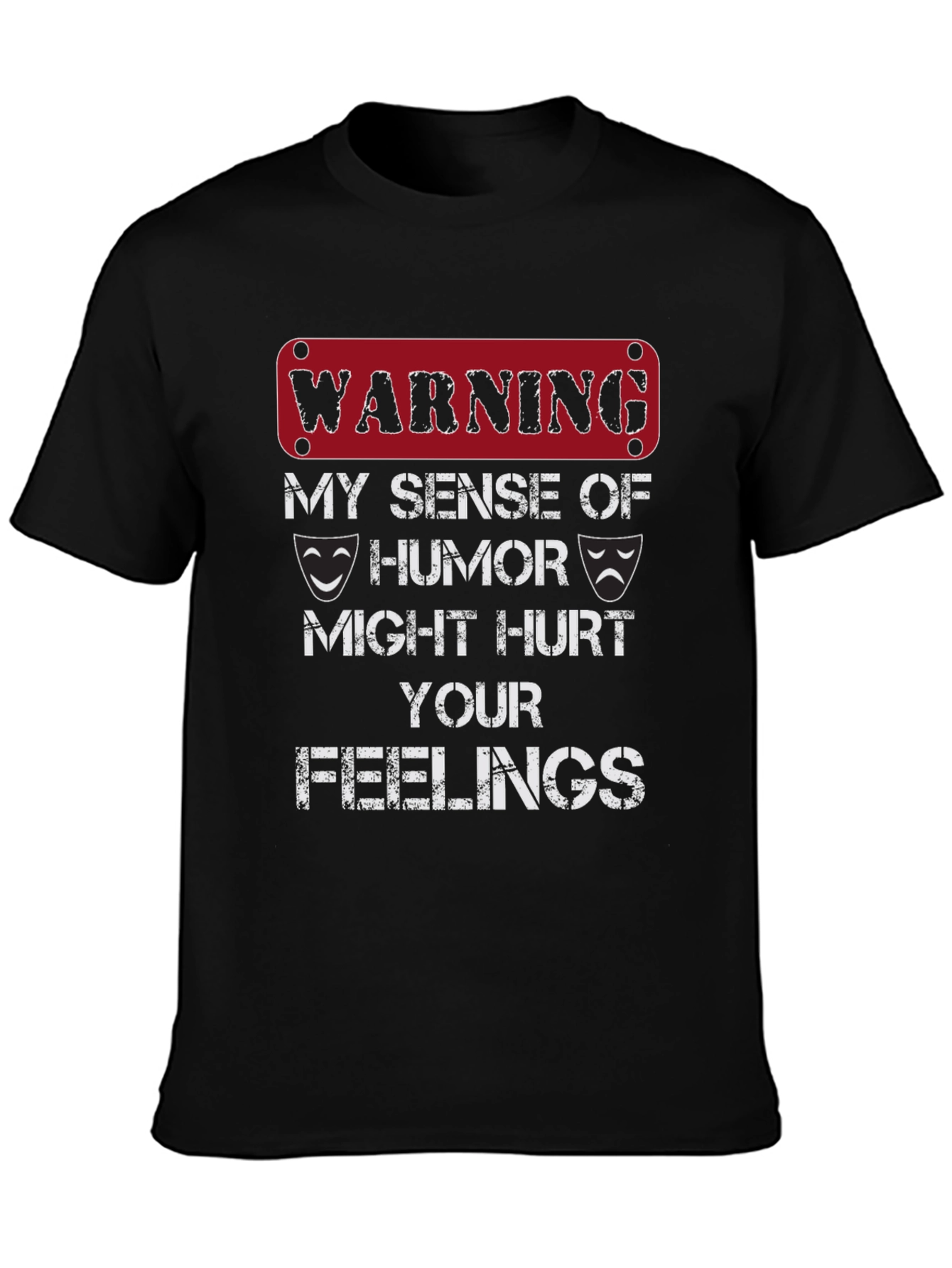 Black Warning Sense of Humor T-Shirt view 3