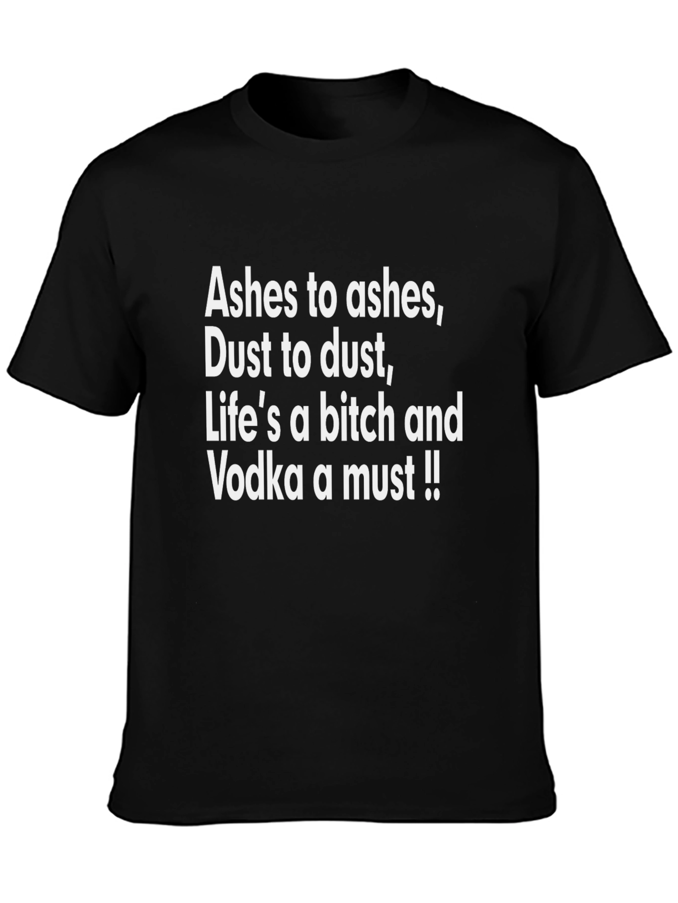 Black Ashes to Ashes Funny Graphic T-Shirt view 3