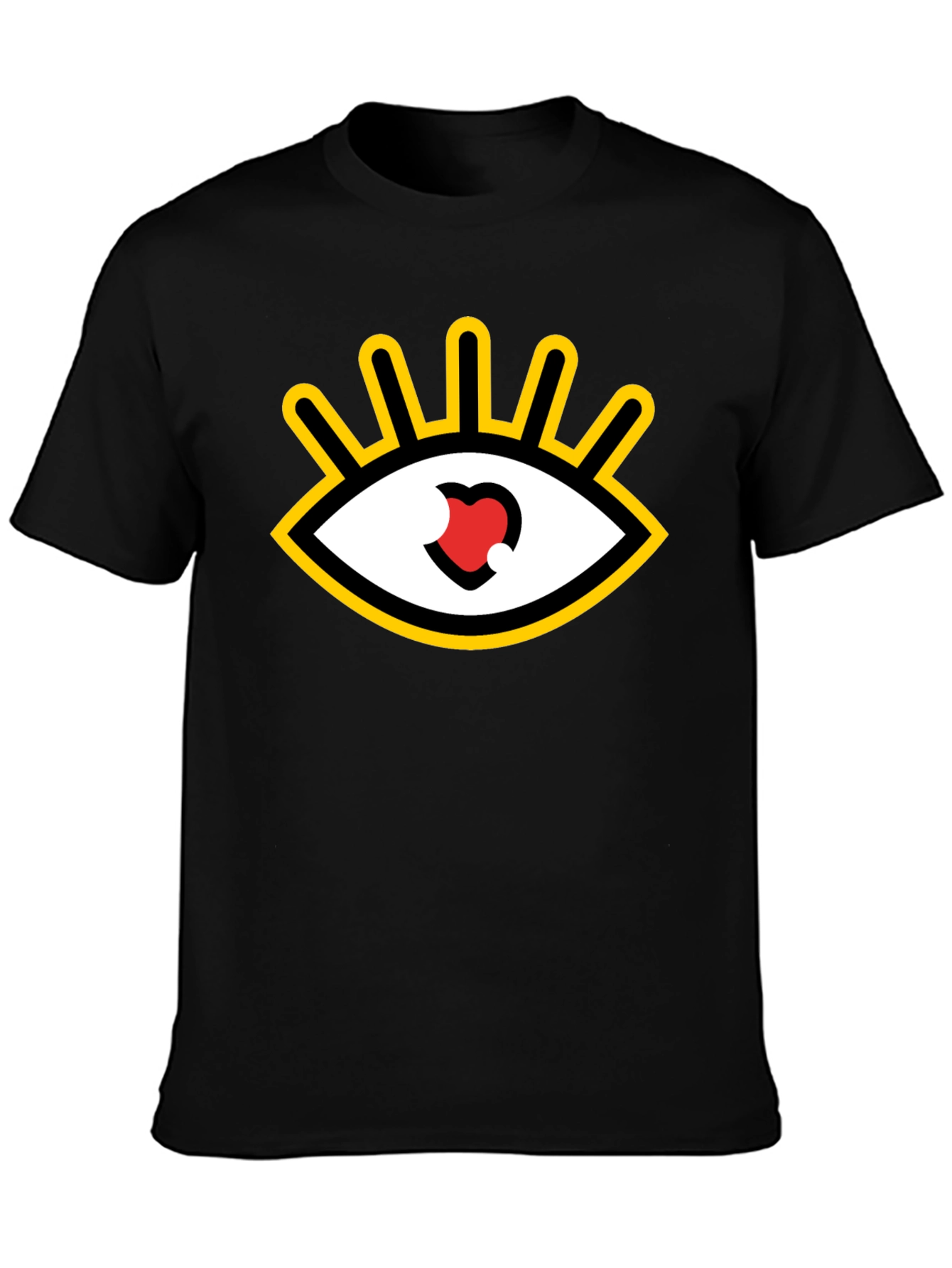 Black Eye Heart Graphic Tee - Black Casual Shirt view 3