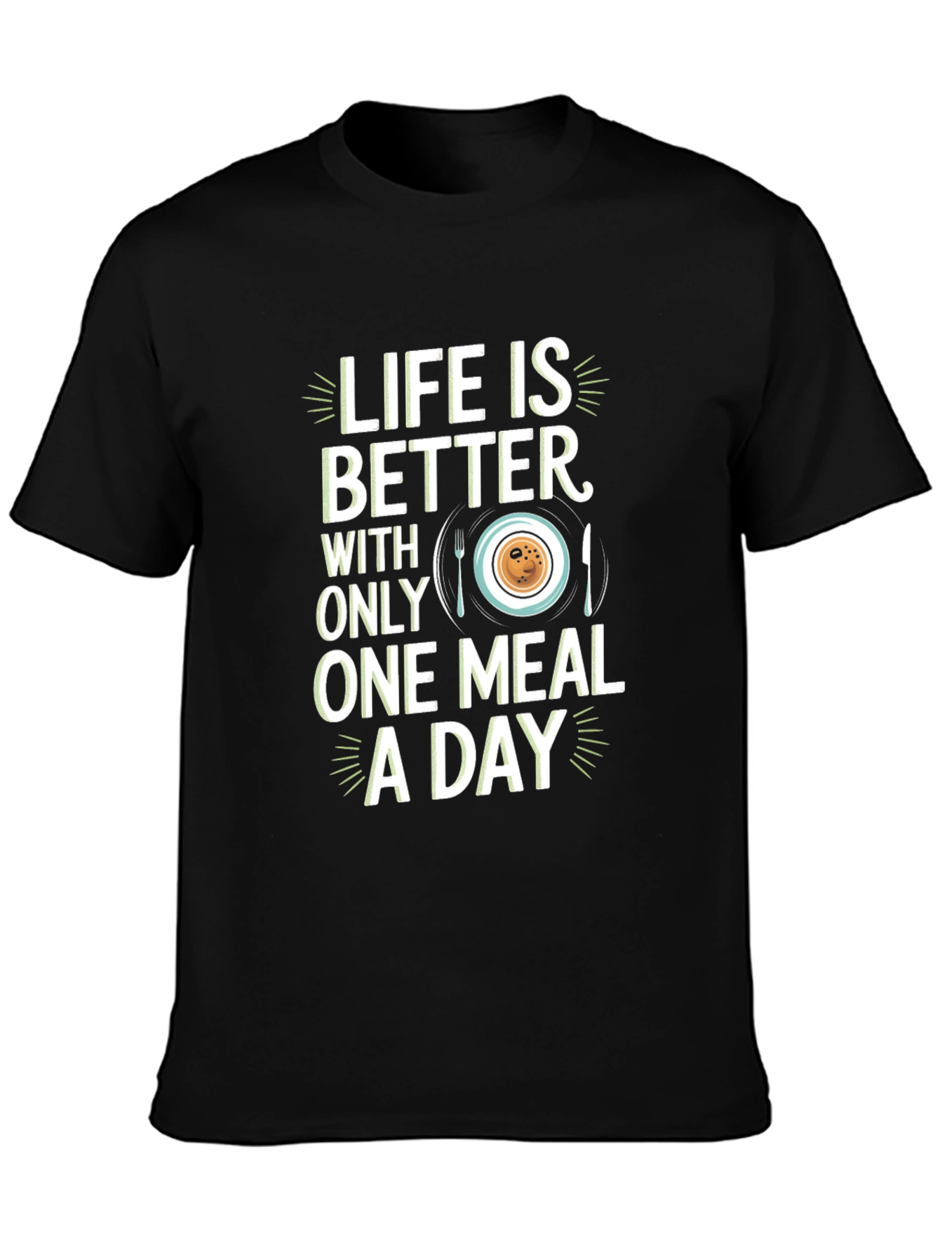 Black Life Is Better One Meal A Day Graphic Tee view 3