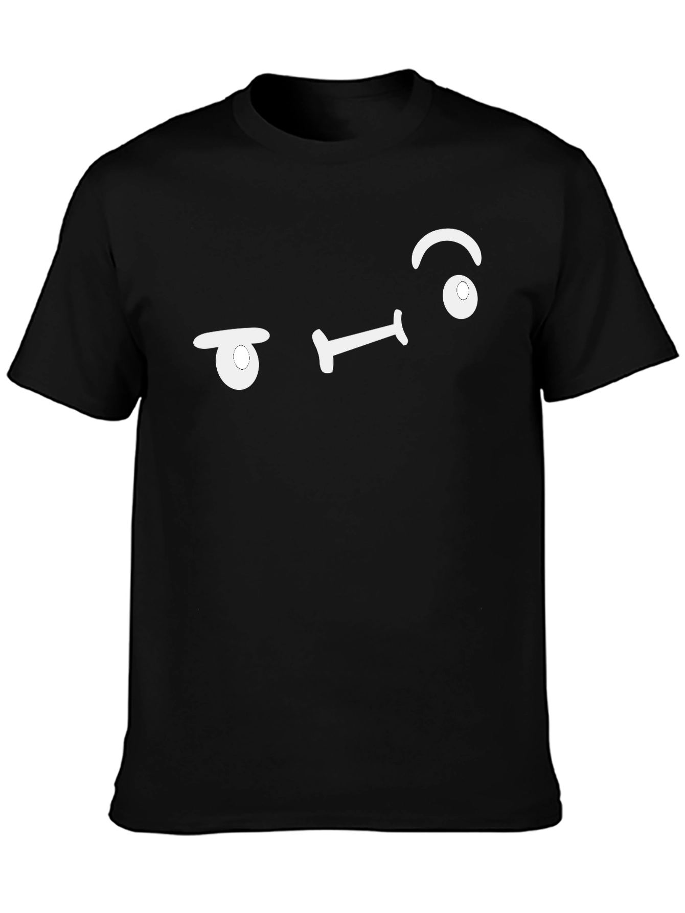 Black Smug Face Black T-Shirt - Unique Graphic Tee view 3