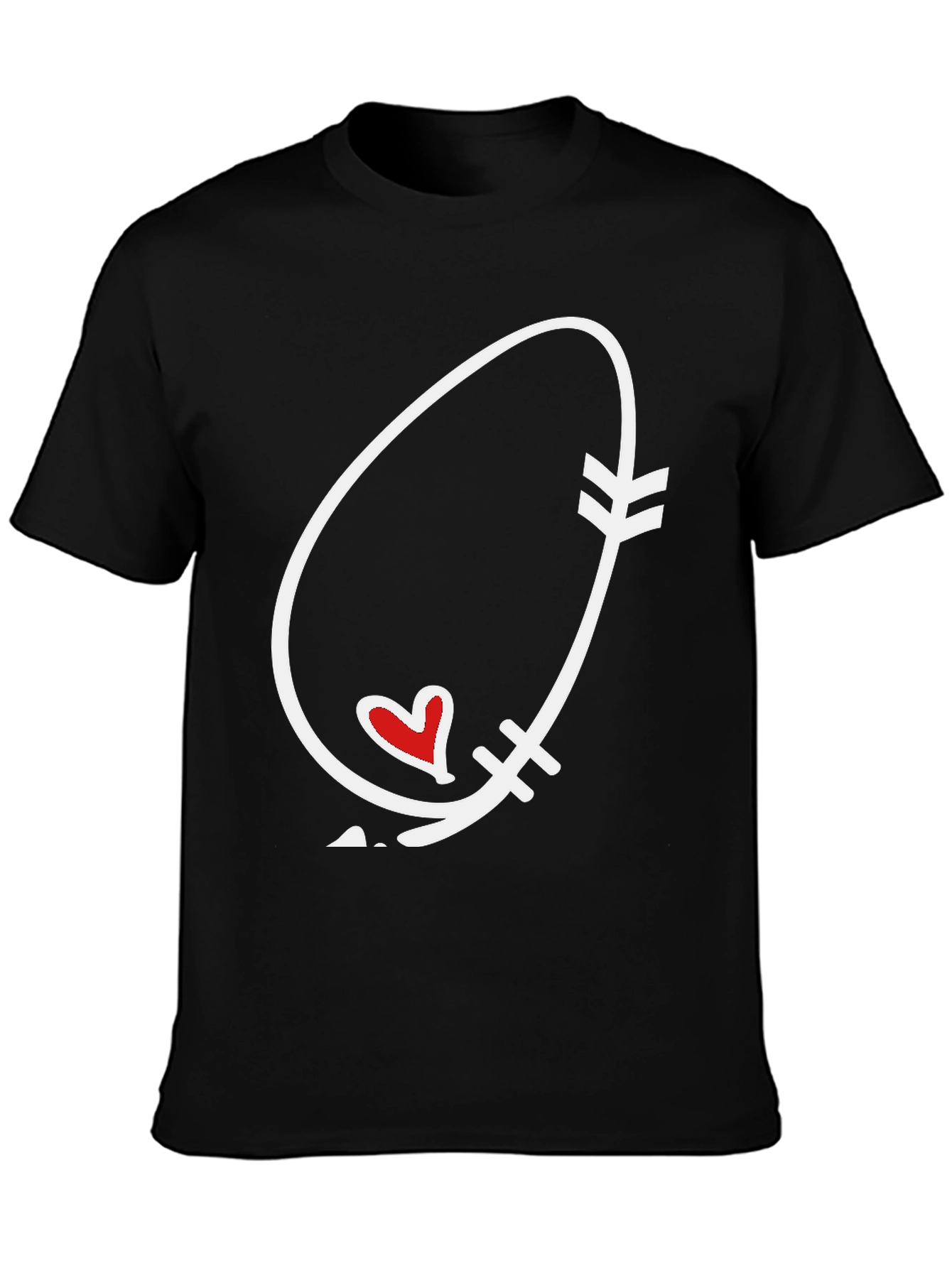 Black Arrow Heart Graphic Tee - Black Unisex view 3