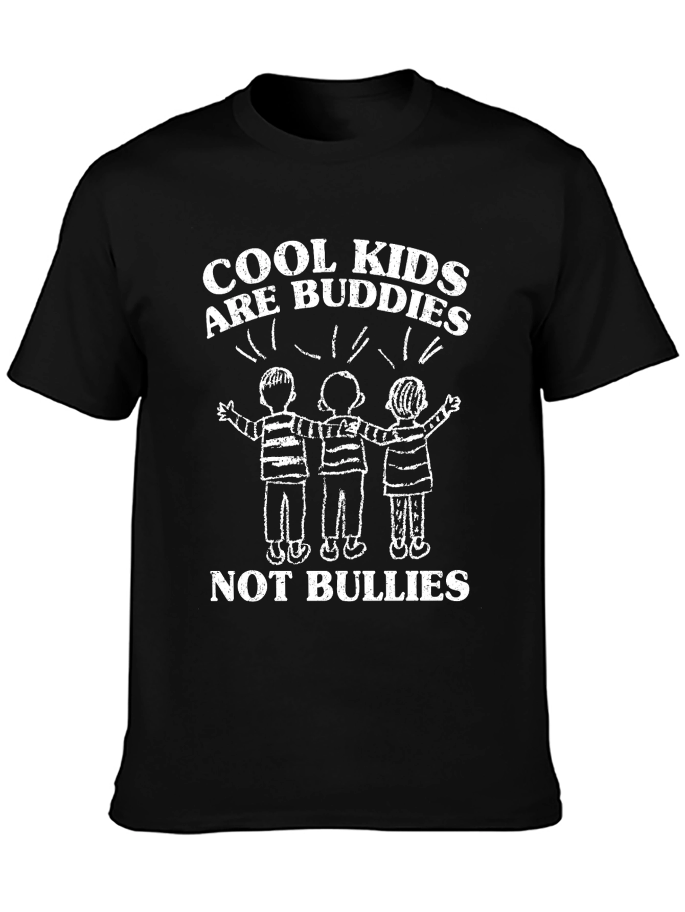 Black Cool Kids Are Buddies Black Graphic Tee view 3