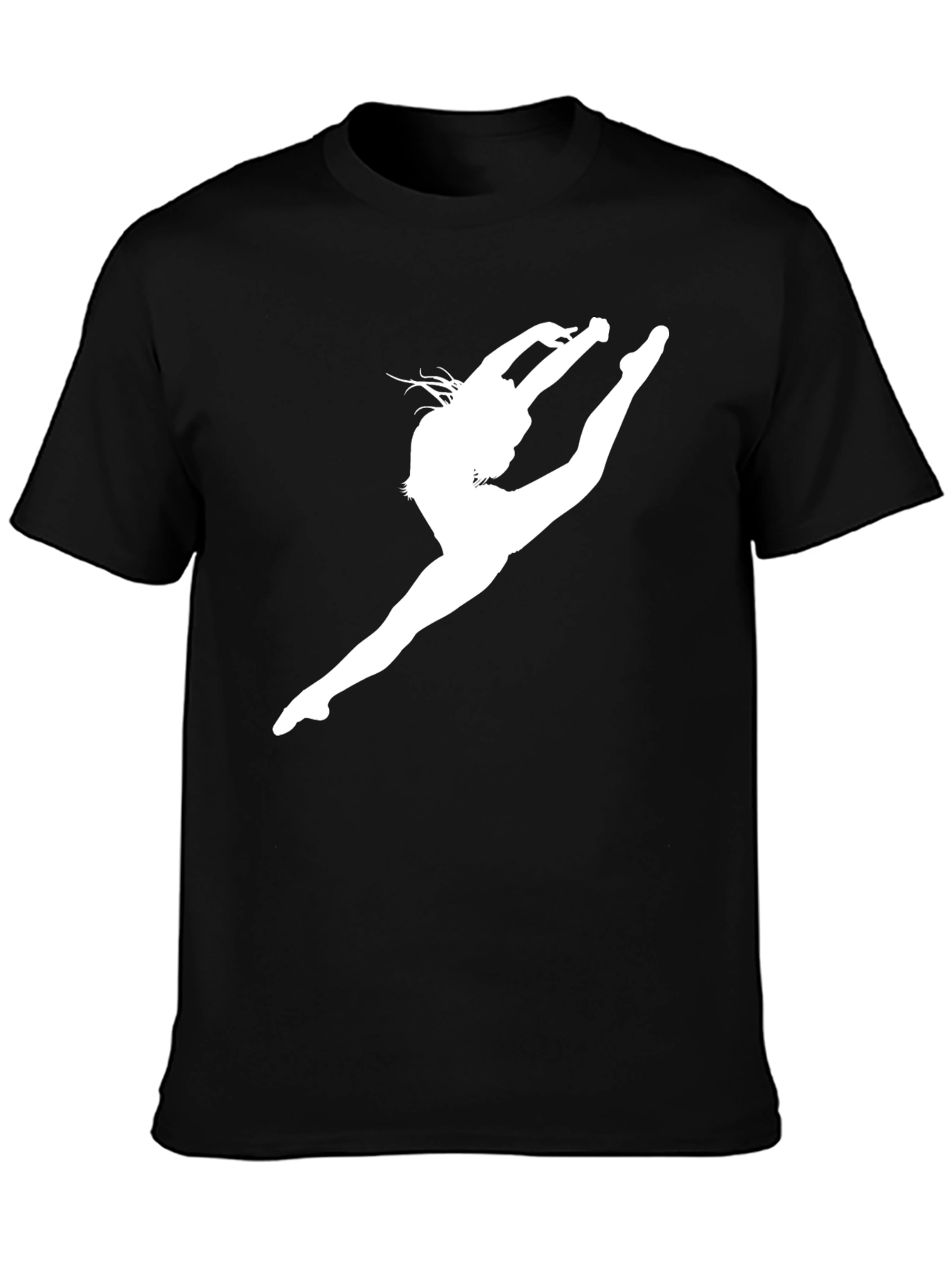Black Gymnast Silhouette Black T-Shirt view 3
