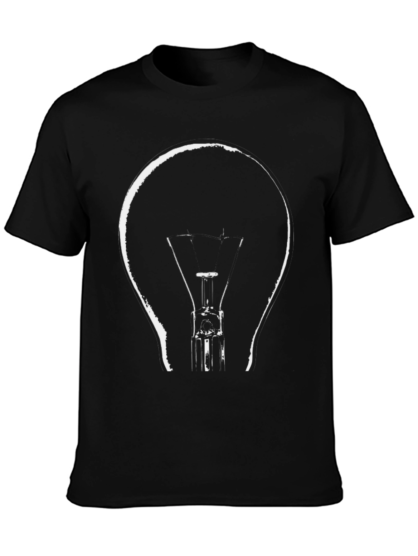 Black Illuminating Idea Tee - Light Bulb Graphic T-Shirt view 3