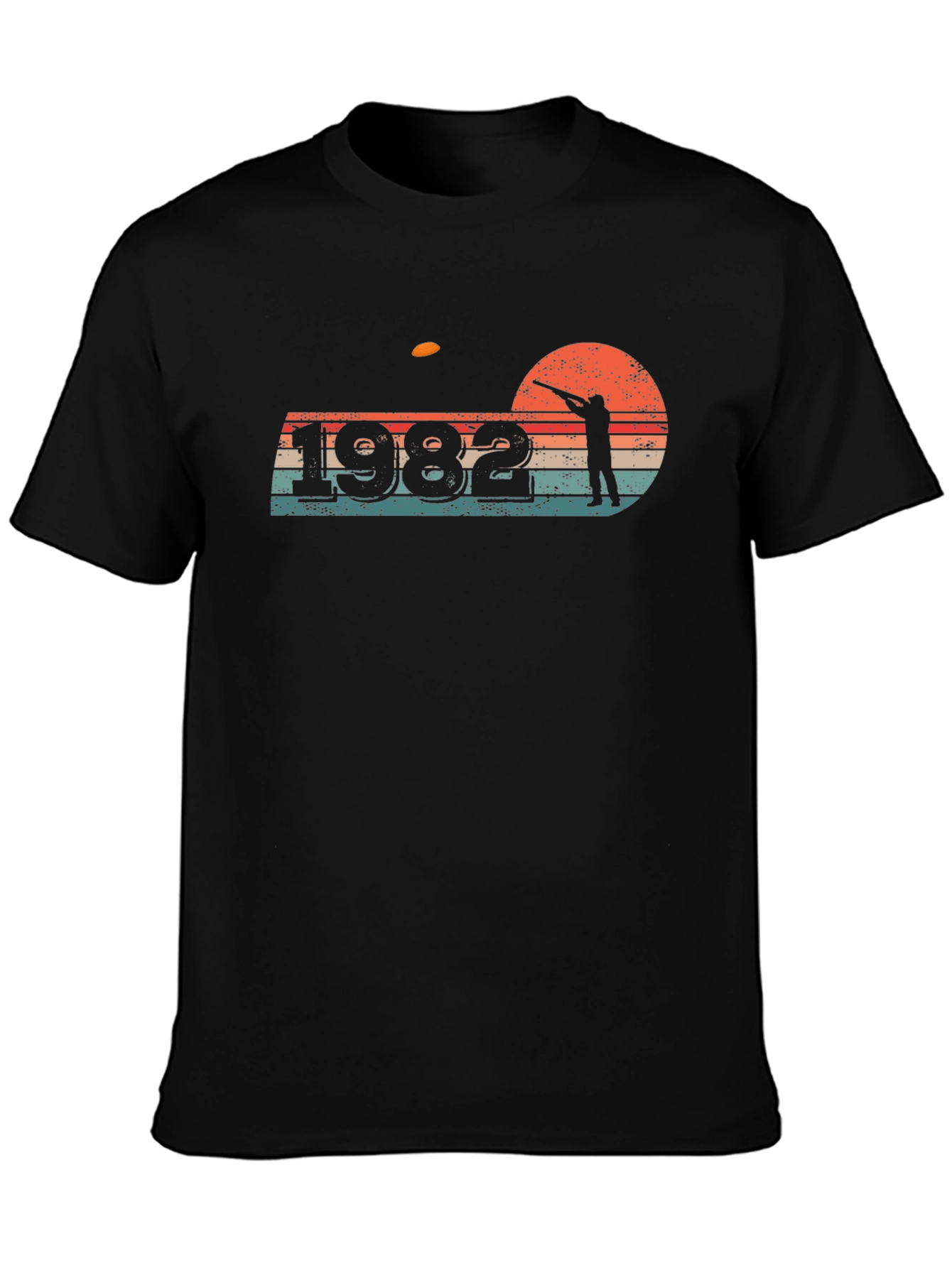 Black Vintage 1982 Clay Shooting T-Shirt view 3