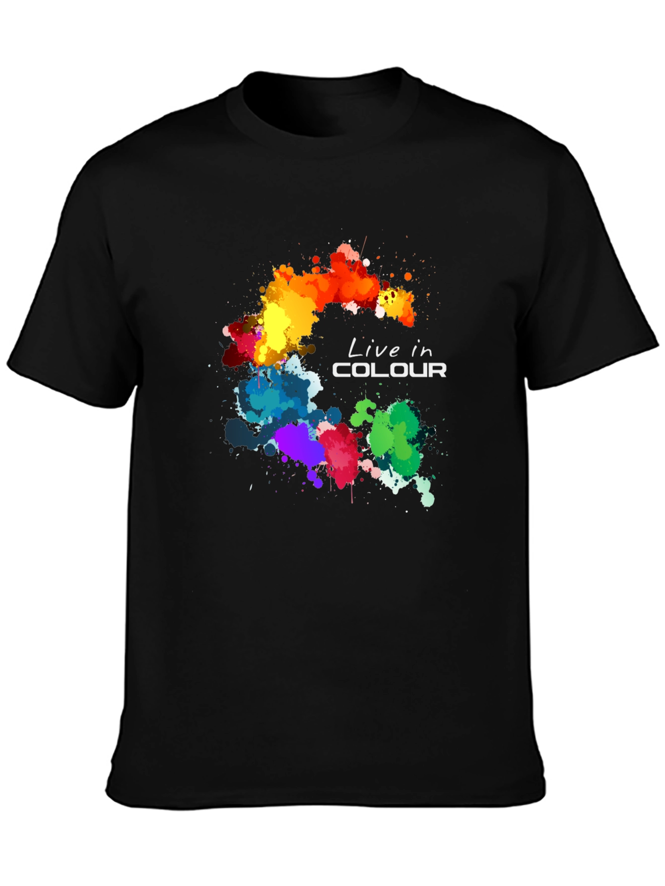 Black Live in Colour Graphic T-Shirt - Black view 3