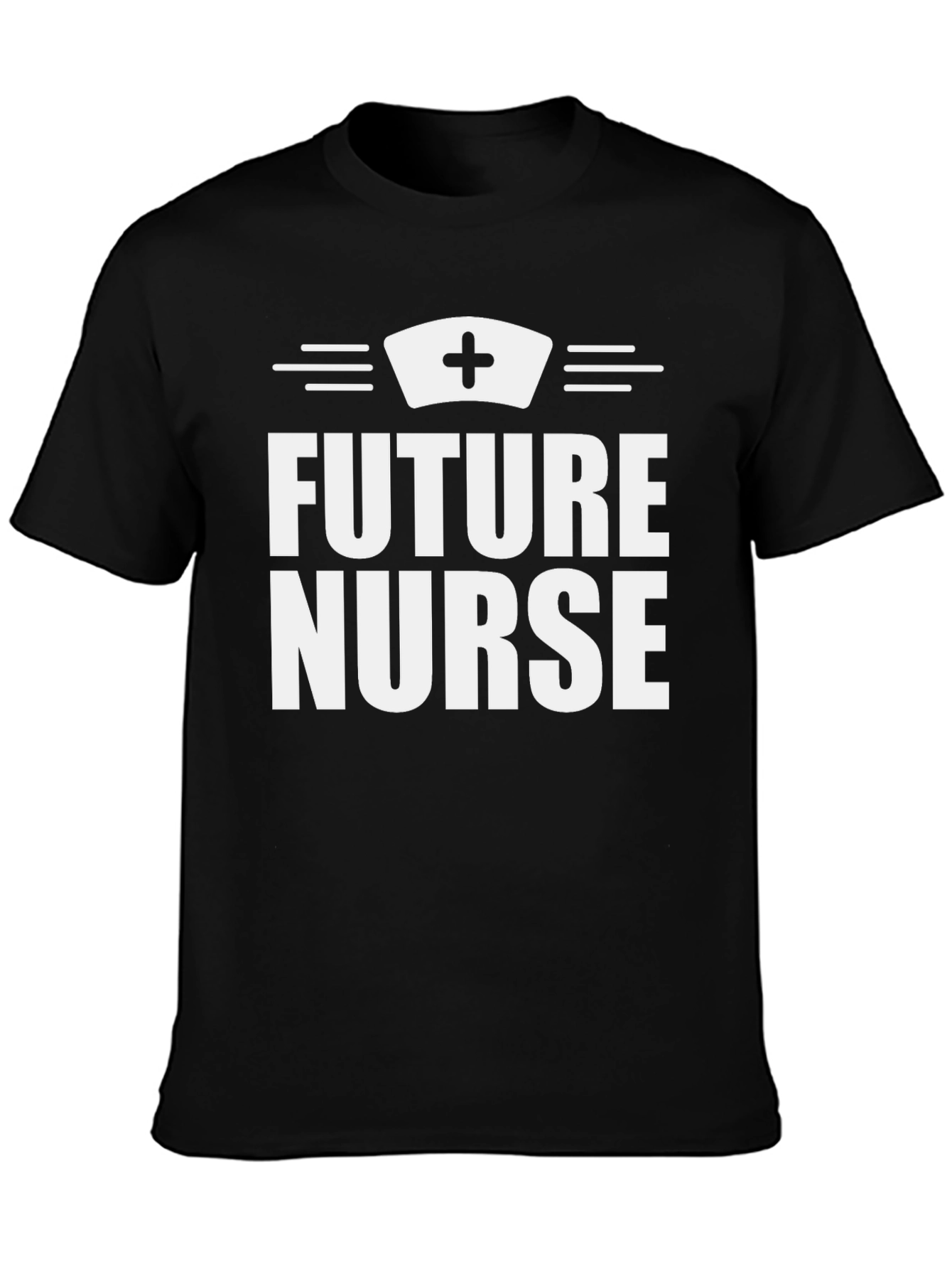Black Future Nurse T-Shirt - Black Crew Neck view 3