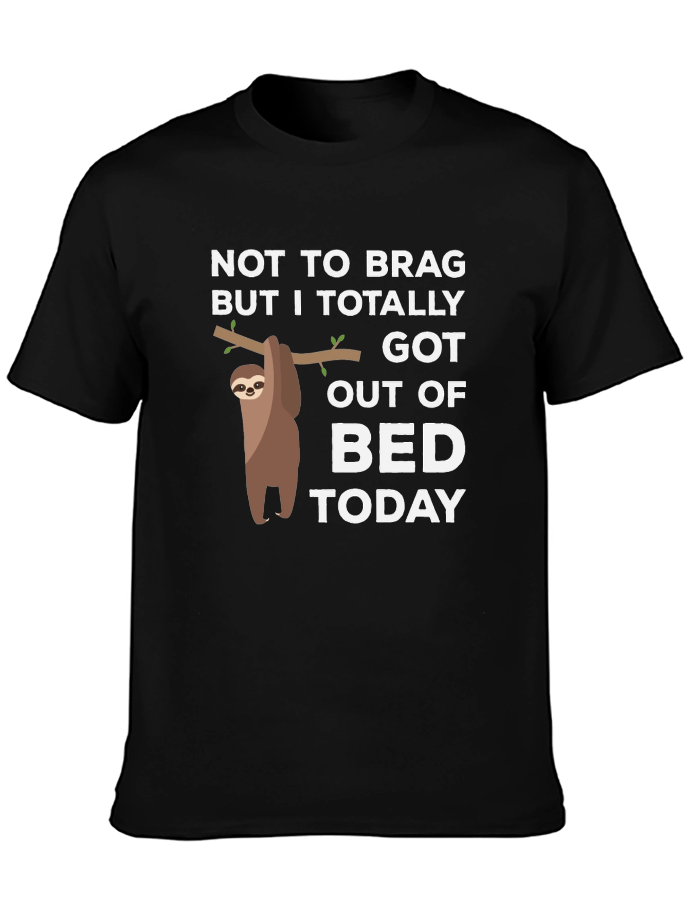 Black Sloth Got Out of Bed T-Shirt - Funny Lazy Tee view 3