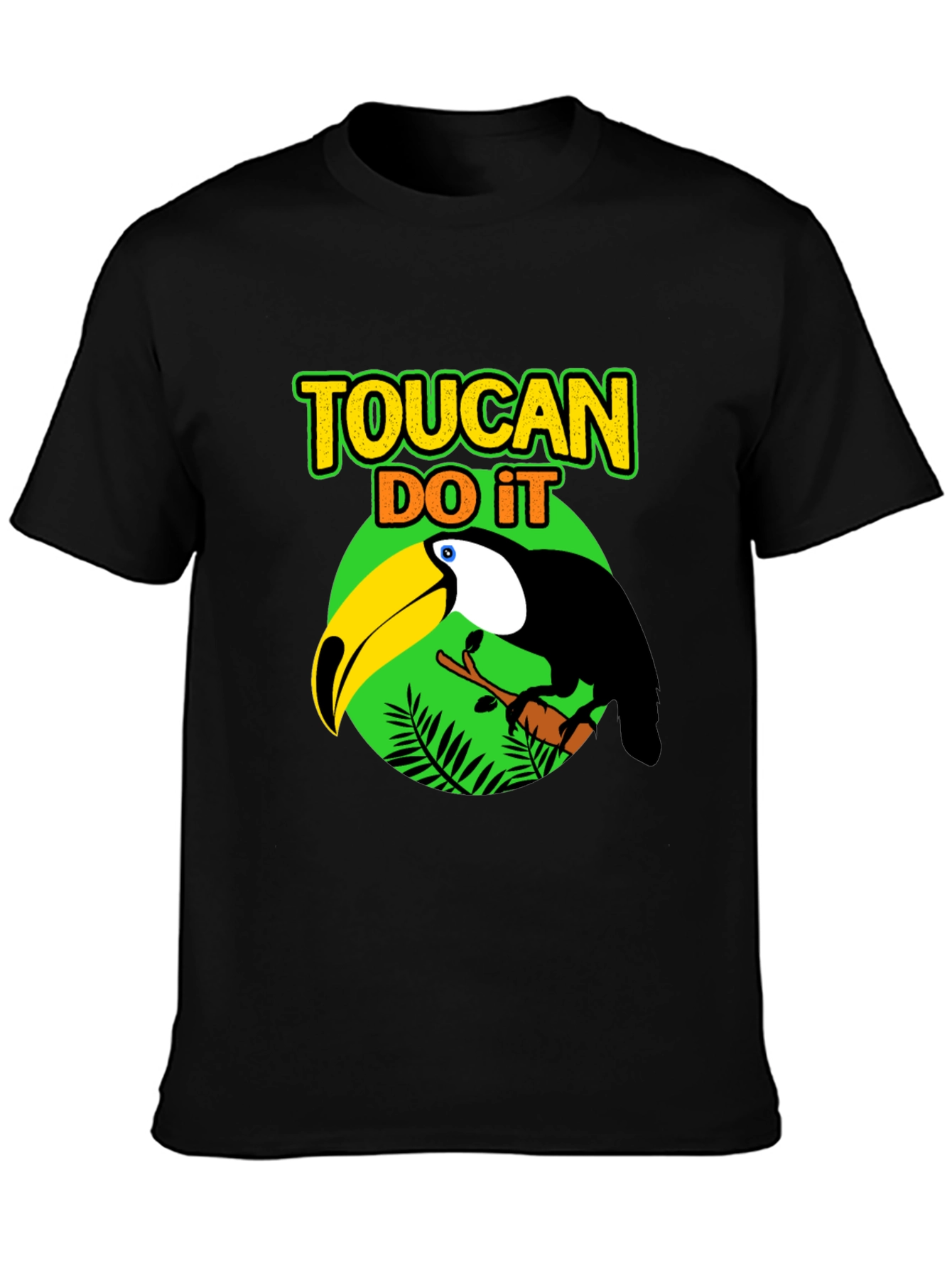 Black Toucan Do It Graphic T-Shirt - Tropical Bird Tee view 3