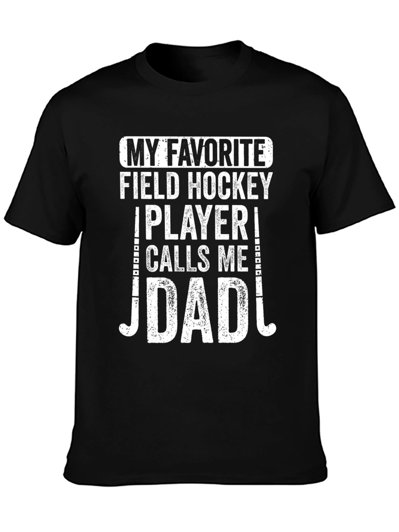 Black Field Hockey Dad T-Shirt view 3