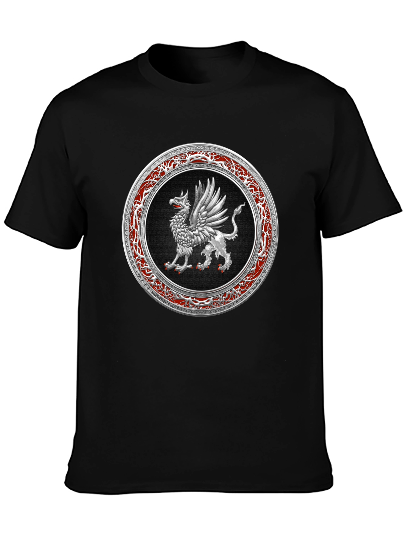 Black Griffin Emblem Black T-Shirt view 3
