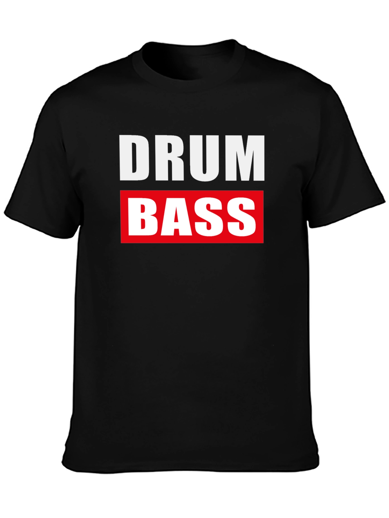 Black Drum & Bass Music Black Cotton T-Shirt view 3