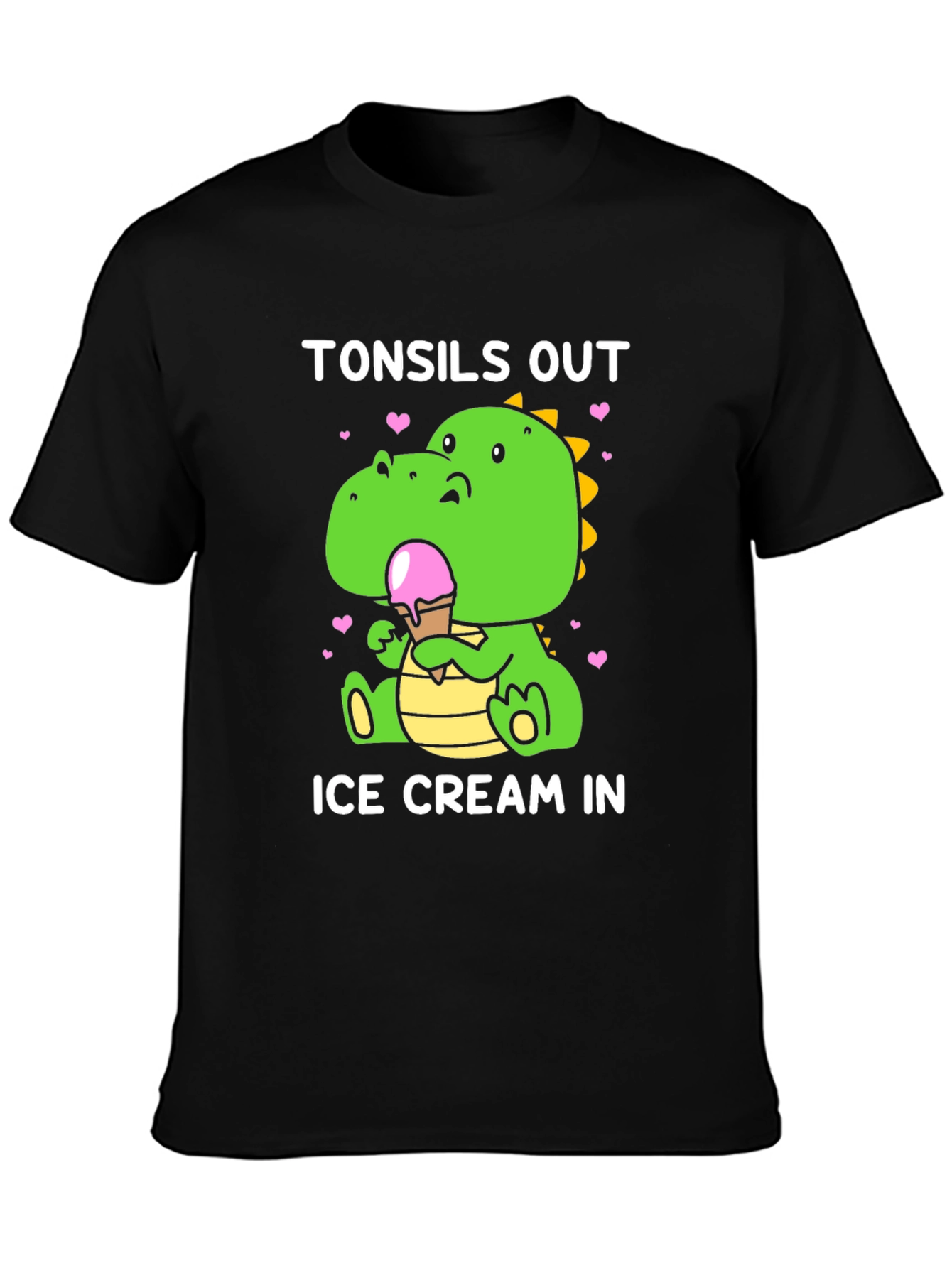 Black Tonsils Out Ice Cream In Dinosaur T-Shirt view 3