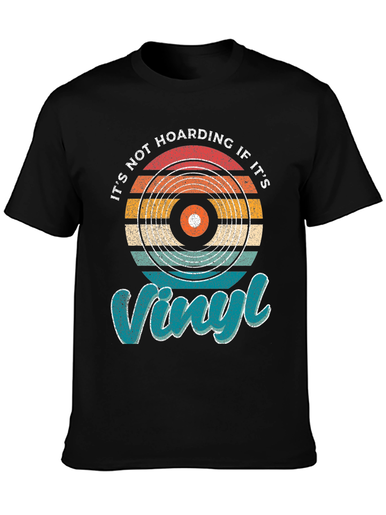 Black Vinyl Record Lover T-Shirt - It's Not Hoarding view 3