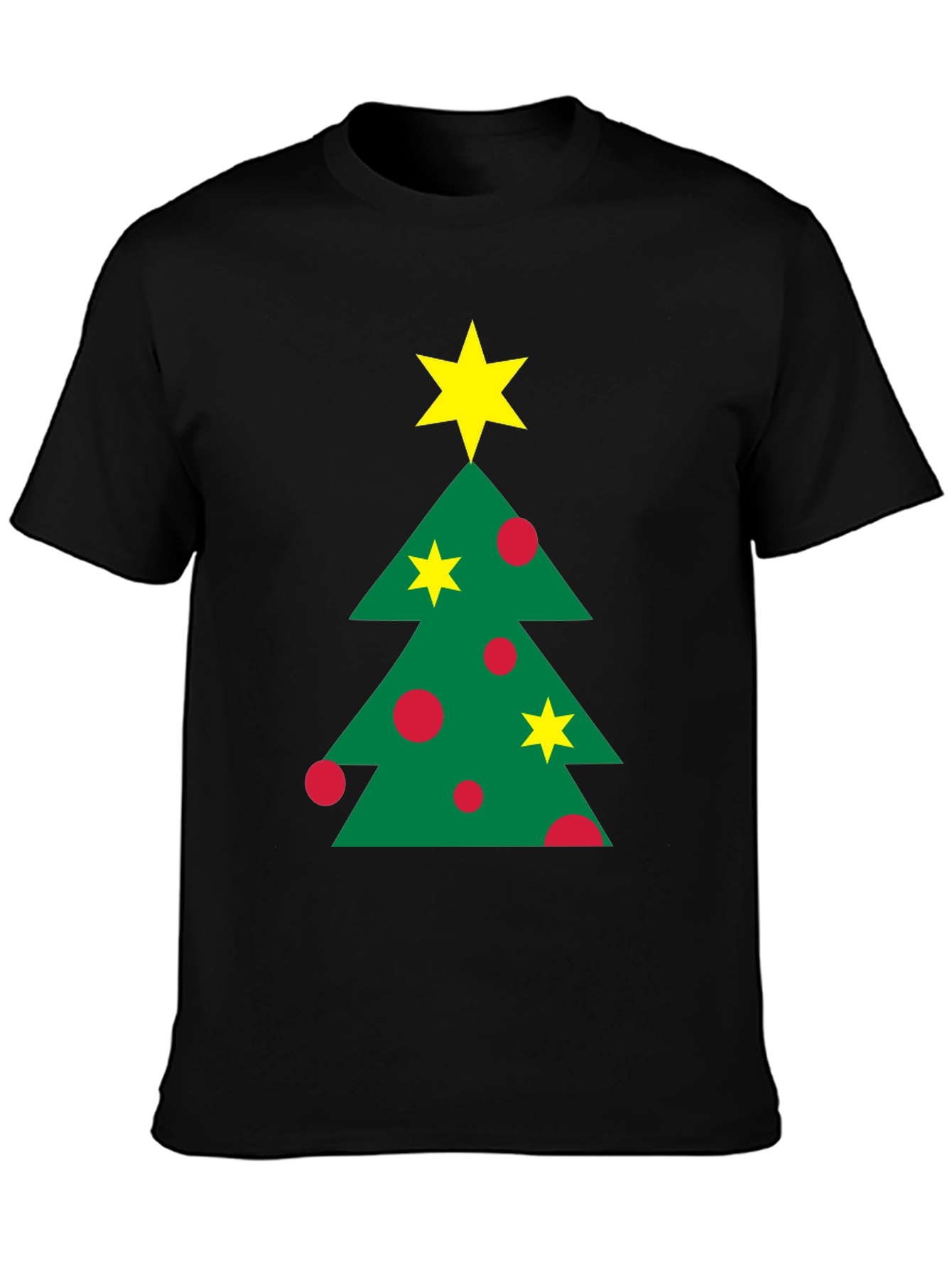 Black Festive Christmas Tree Graphic Tee - Holiday Style view 3