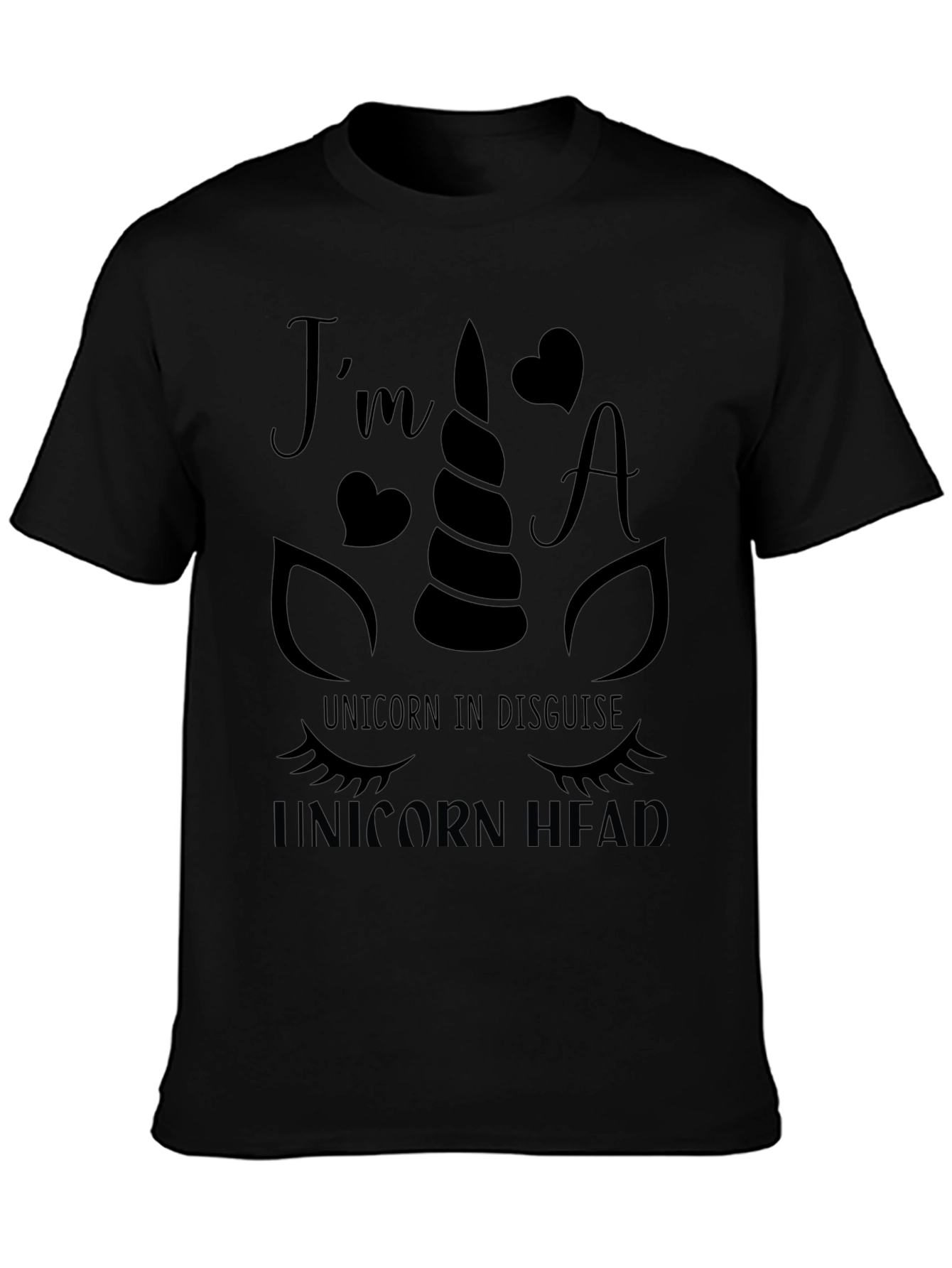 Black I'm a Unicorn in Disguise Graphic T-Shirt view 3