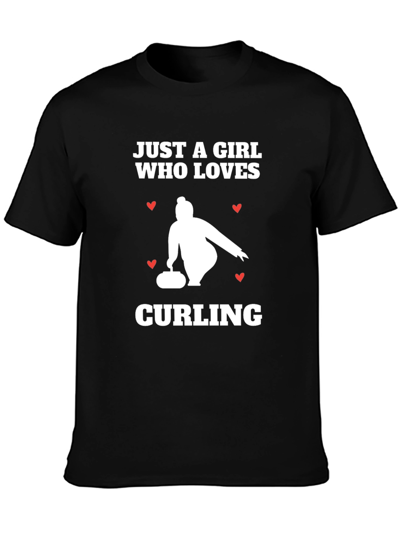 Black Curling Girl T-Shirt - Love of the Game view 3