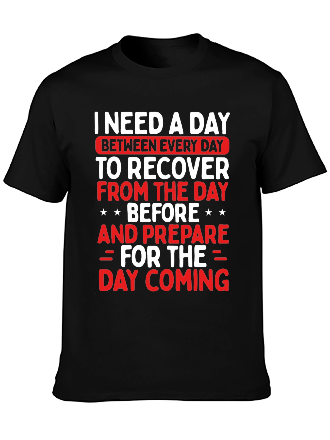Black Funny Recovery Day T-Shirt view 3