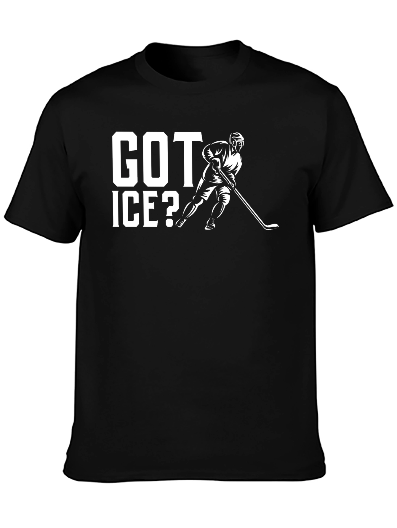 Black Got Ice? Hockey Graphic T-Shirt view 3