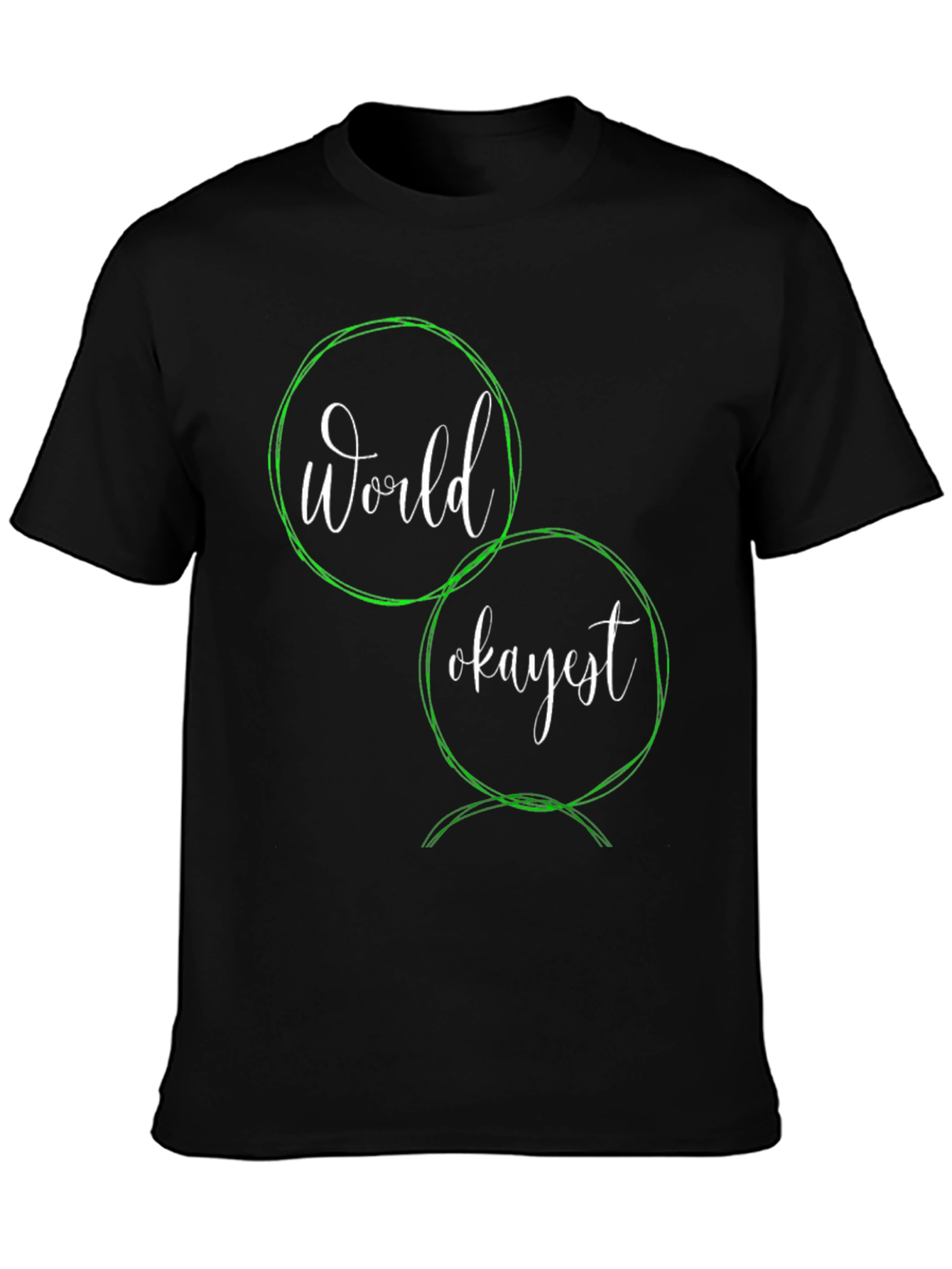 Black World's Okayest T-Shirt - Funny Sarcastic Graphic Tee view 3