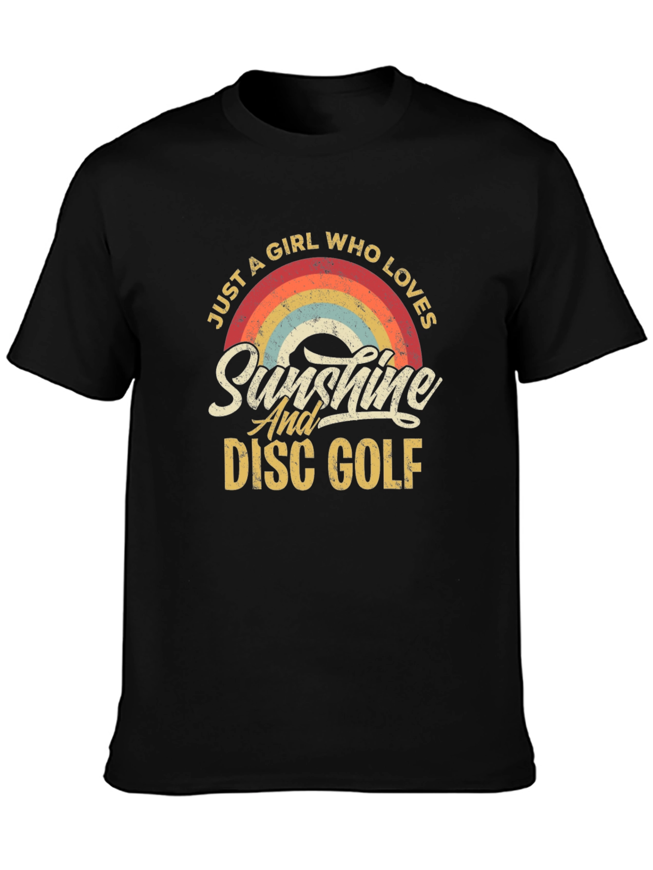 Black Sunshine & Disc Golf Graphic Tee view 3