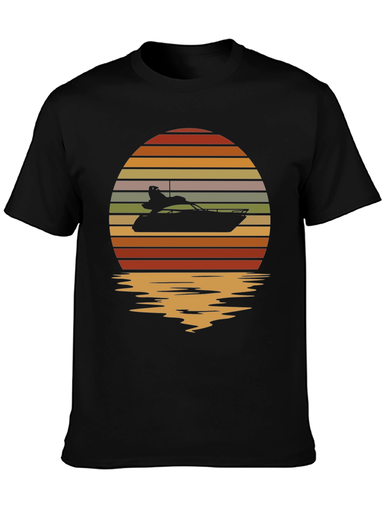 Black Sunset Yacht T-Shirt - Retro Boating Tee view 3