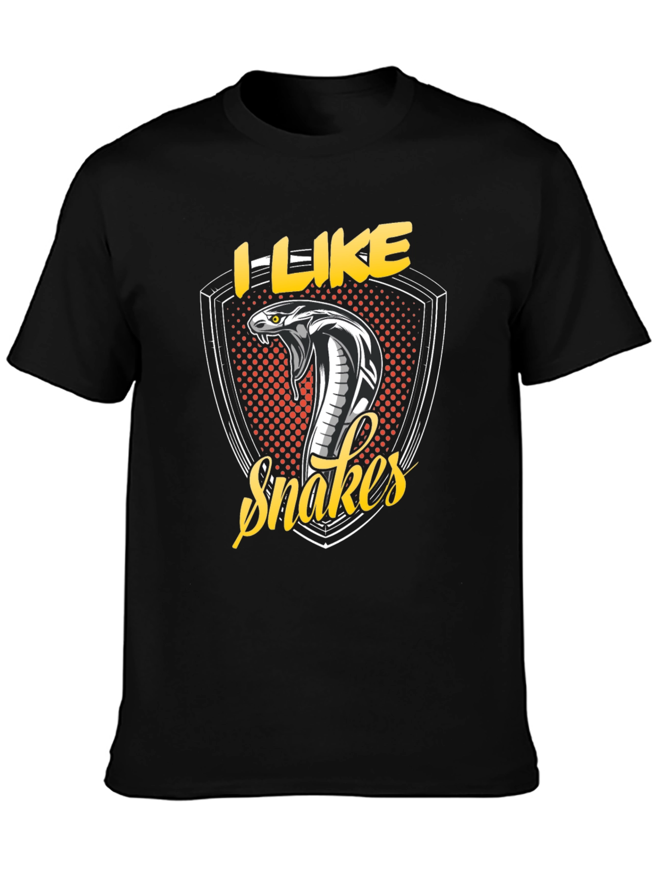 Black I Like Snakes Graphic Tee - Black view 3