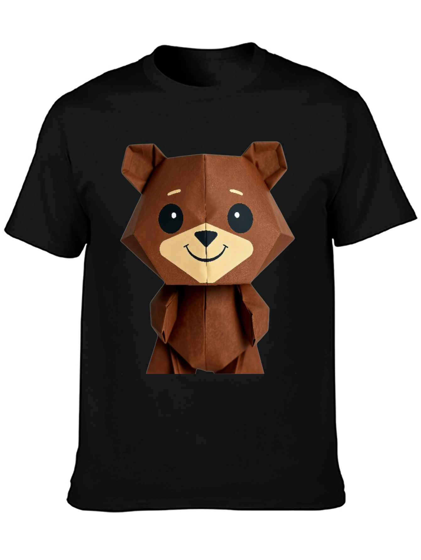 Black Geometric Bear Graphic Tee - Modern Streetwear view 3
