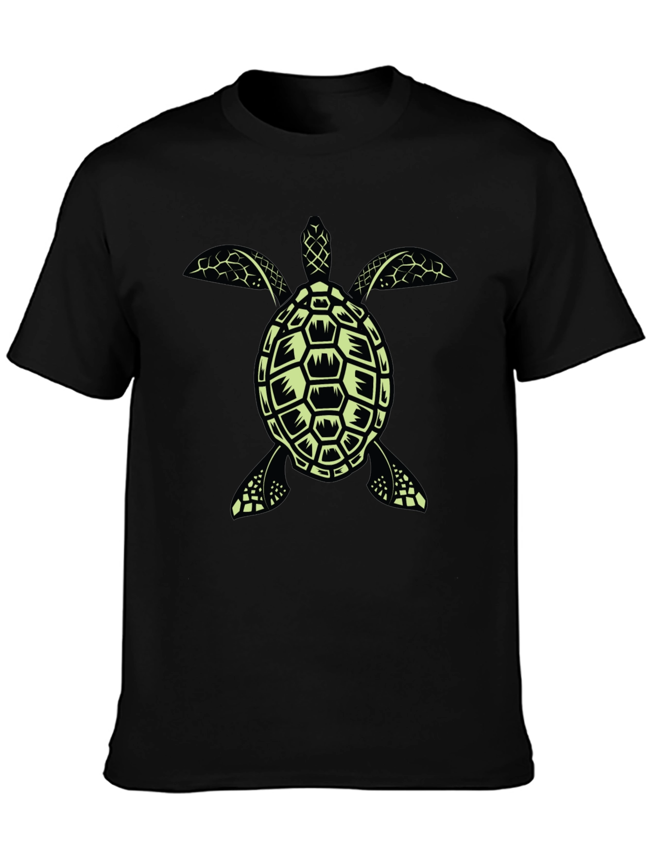 Black Turtle Graphic Tee - Black Cotton T-Shirt view 3