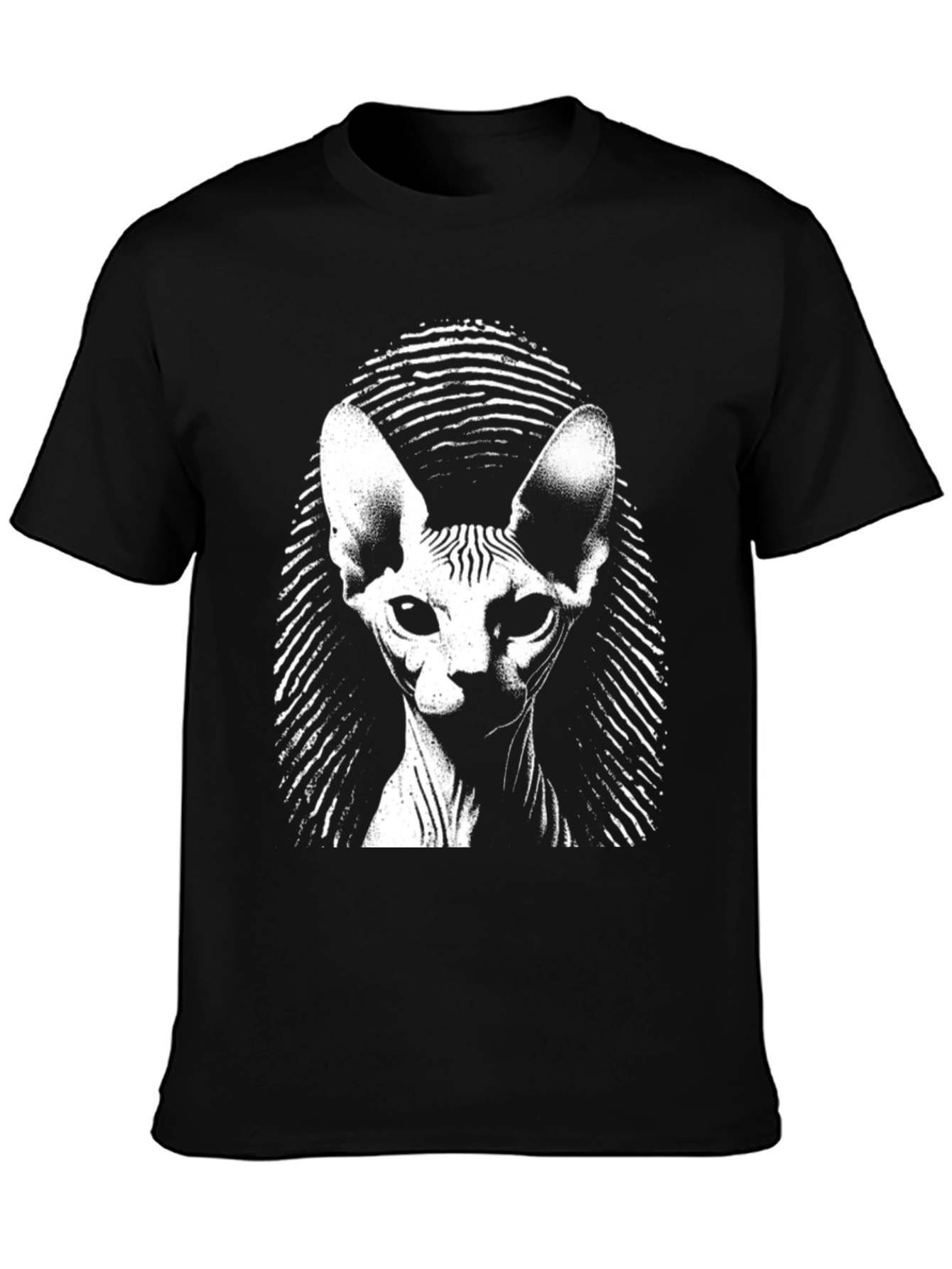 Black Sphynx Cat Graphic Tee - Black view 3