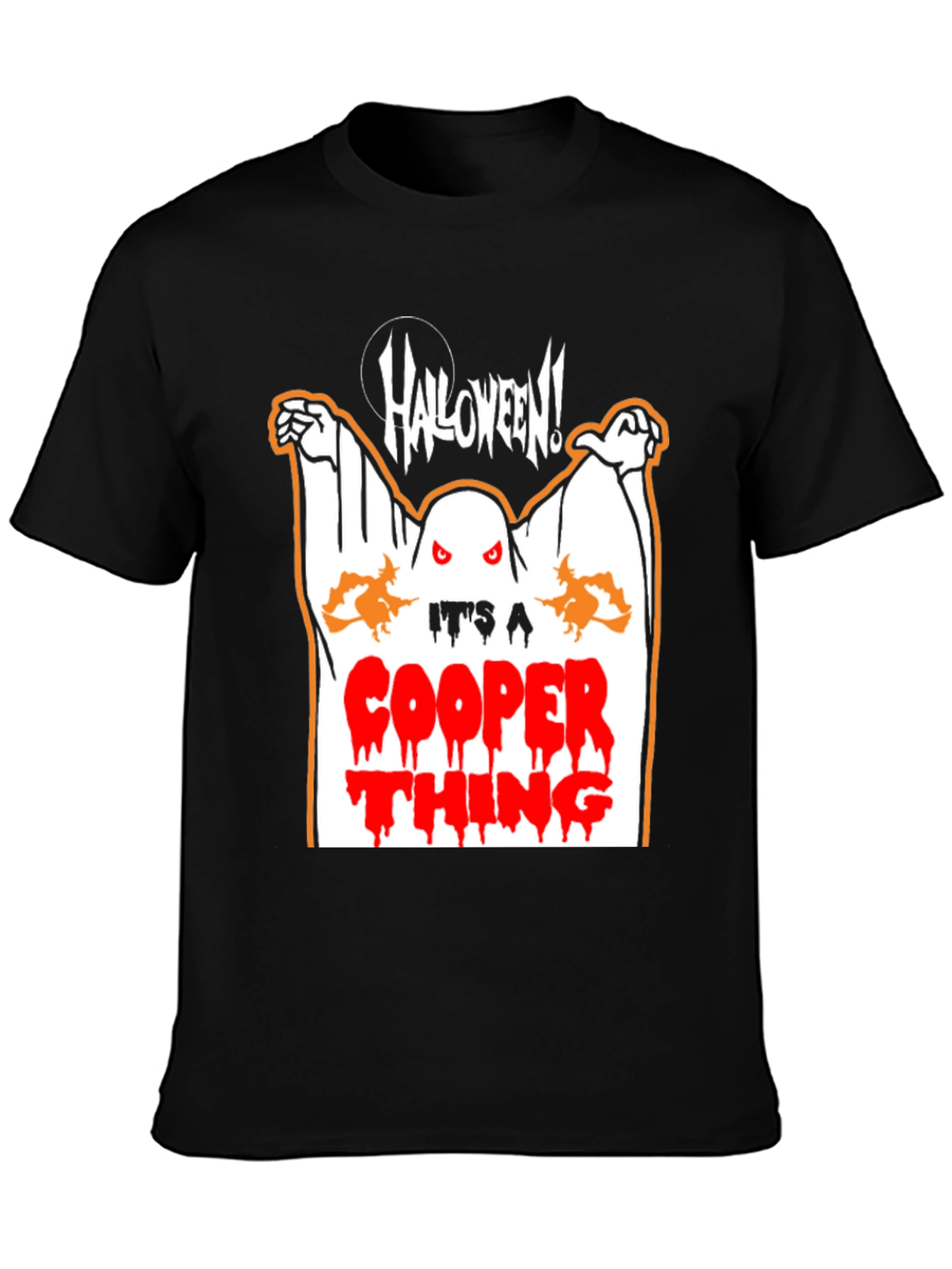 Black Halloween Ghost T-Shirt - It's a Cooper Thing! view 3