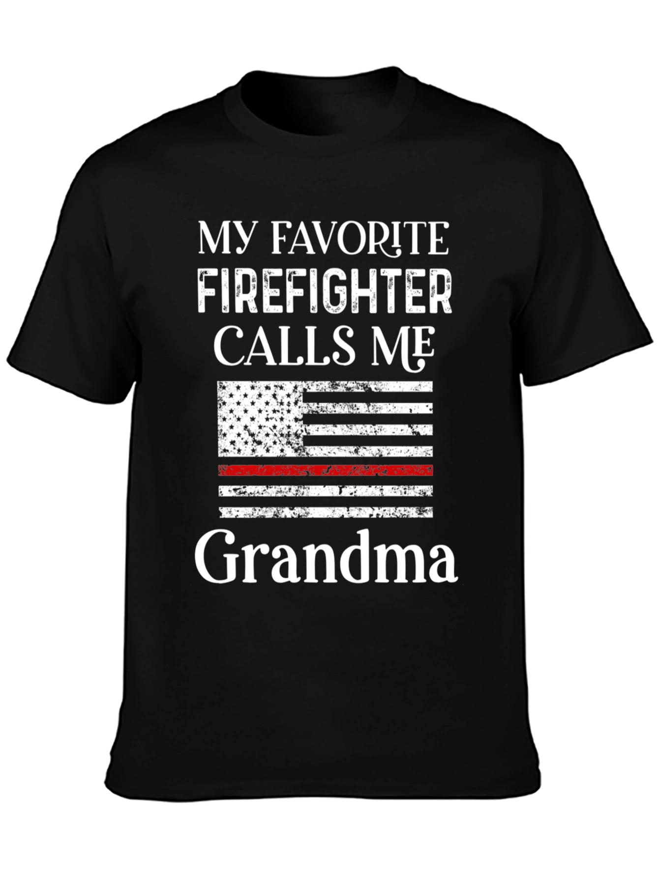 Black Firefighter Grandma Graphic T-Shirt view 3
