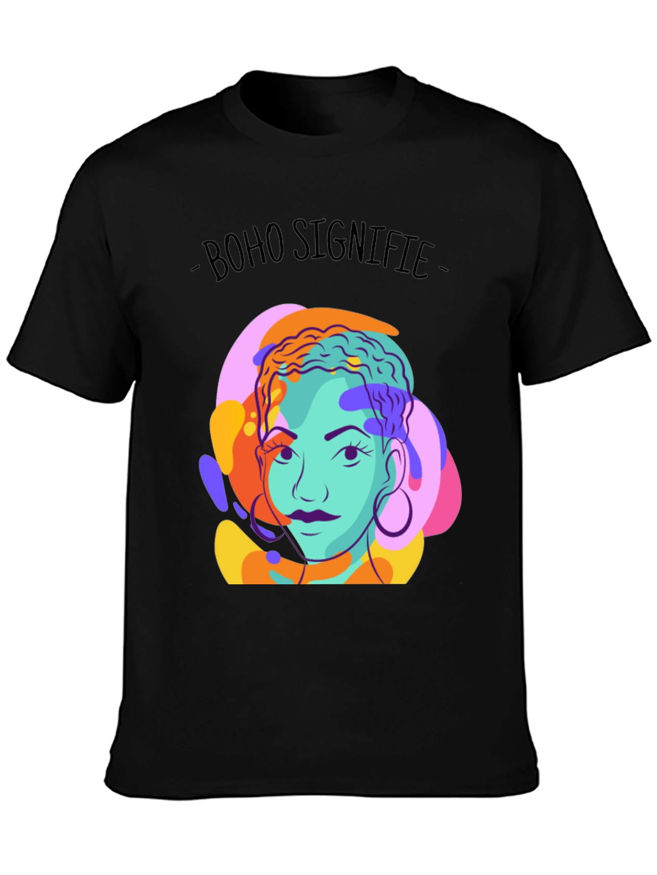 Black Boho Signifie Graphic Tee - Stylish Unisex T-Shirt view 3