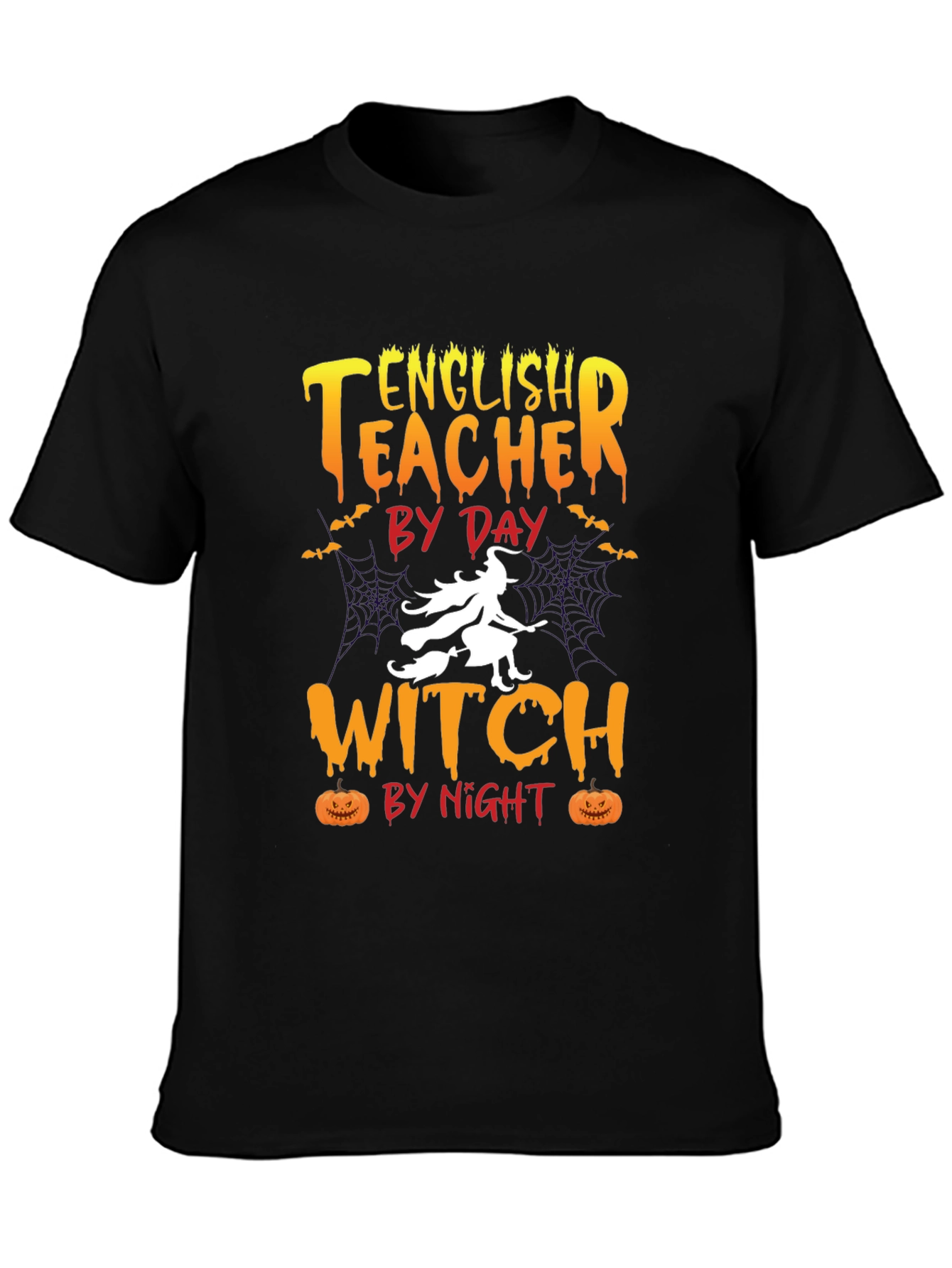 Black English Teacher Witch T-Shirt - Halloween view 3