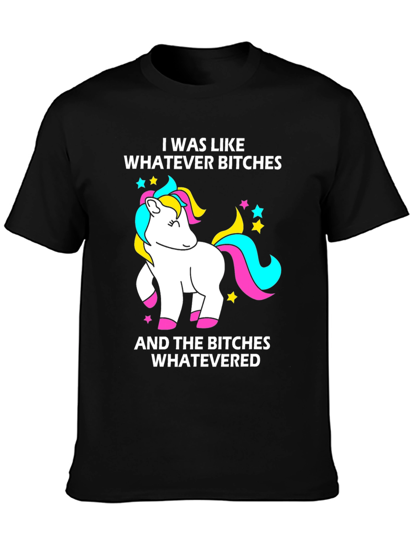 Black Unicorn Graphic Tee - I Was Like Whatever view 3