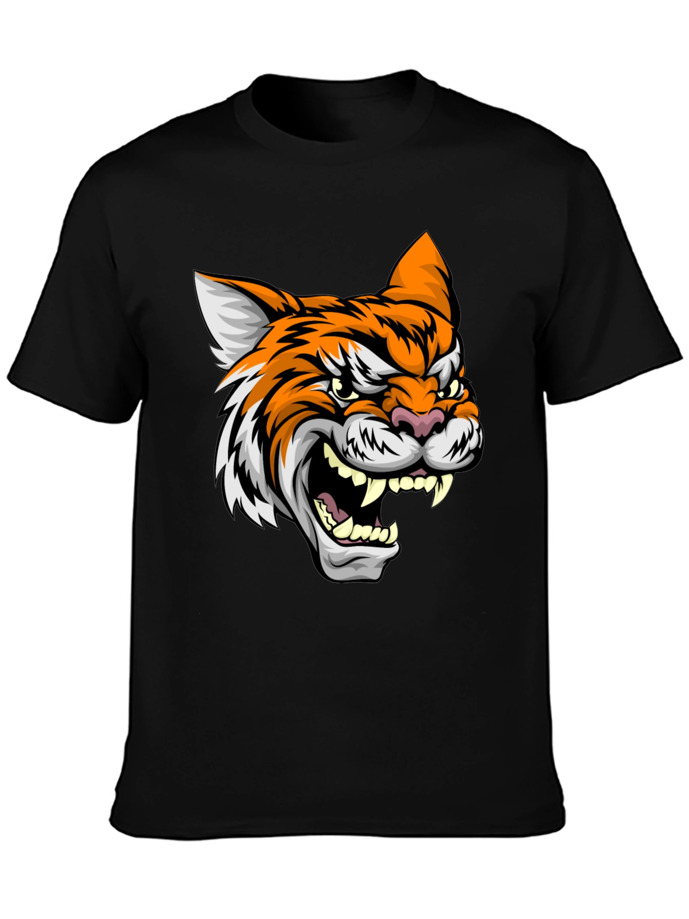 Black Tiger Graphic Black T-Shirt view 3