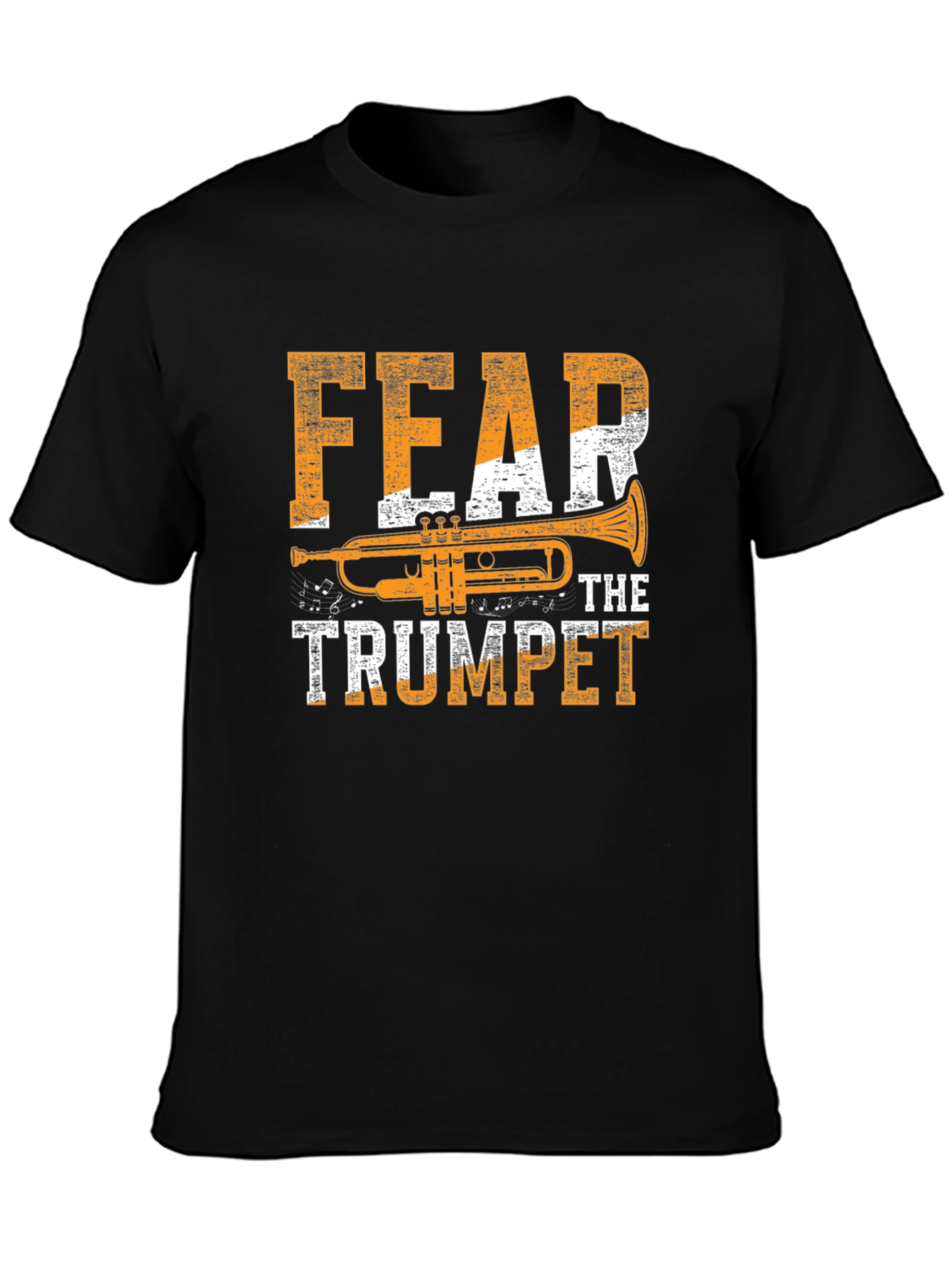 Black Fear The Trumpet Graphic T-Shirt - Musician Tee view 3