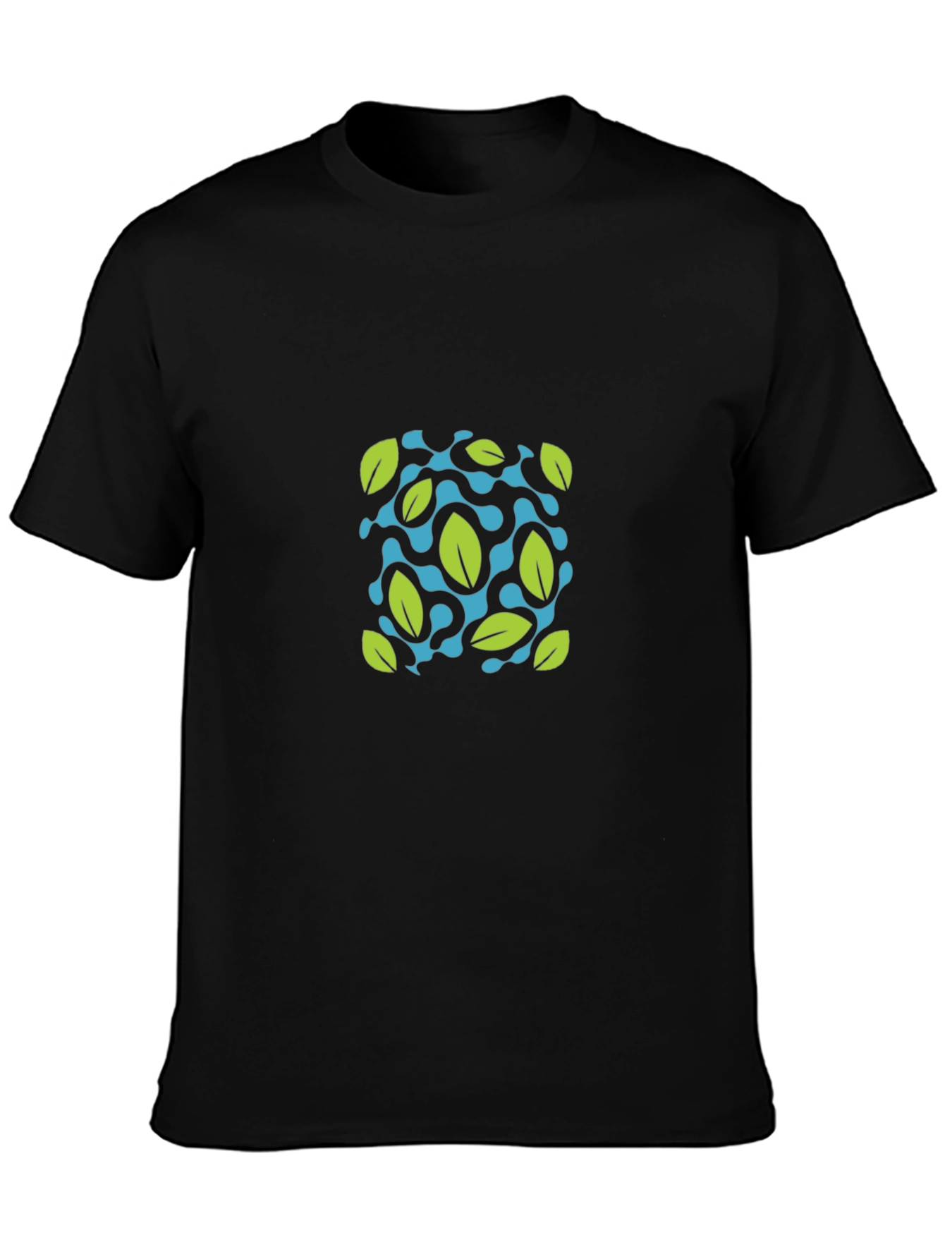 Black Nature Inspired Graphic T-Shirt view 3