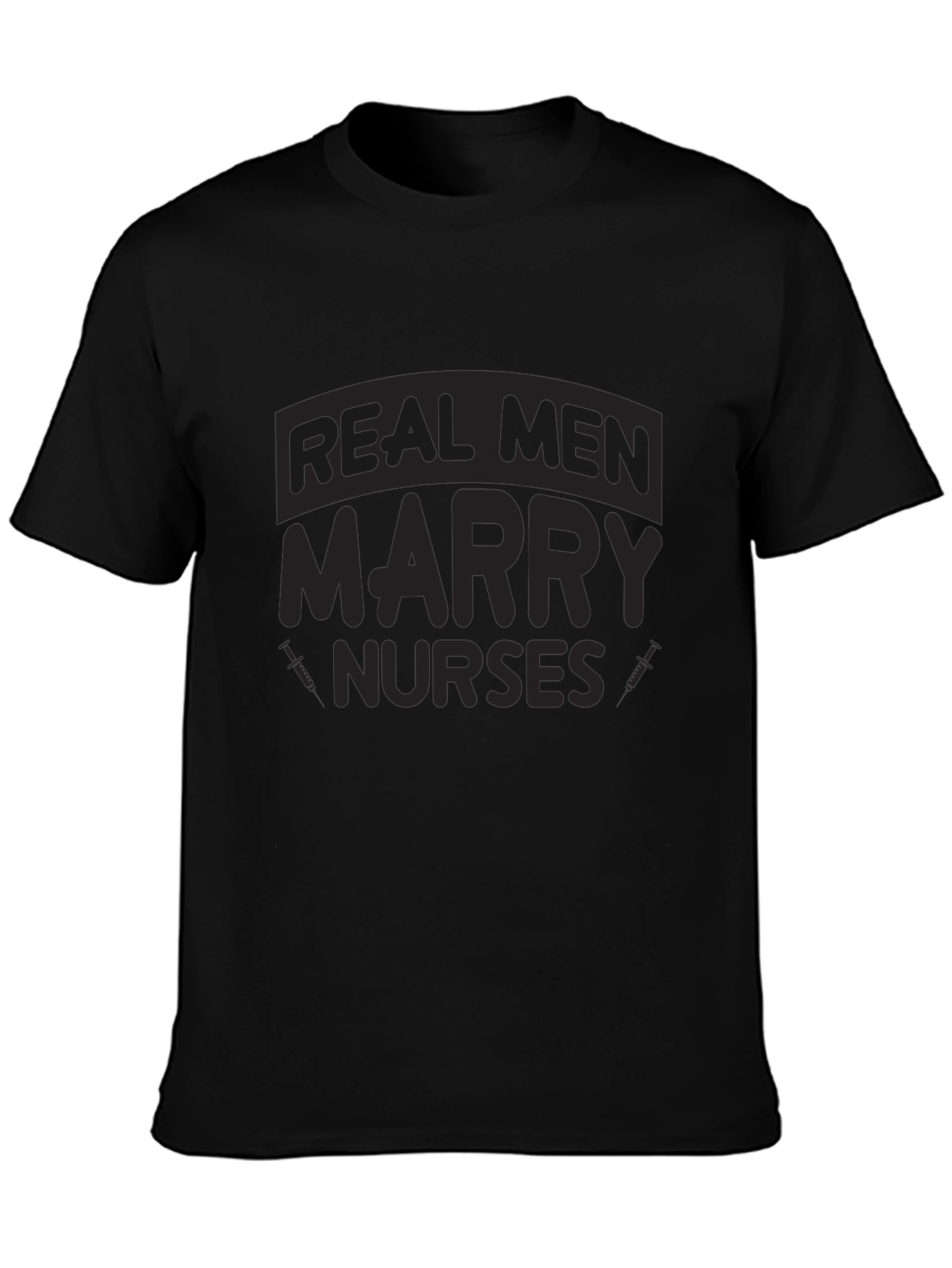 Black Real Men Marry Nurses Graphic T-Shirt view 3