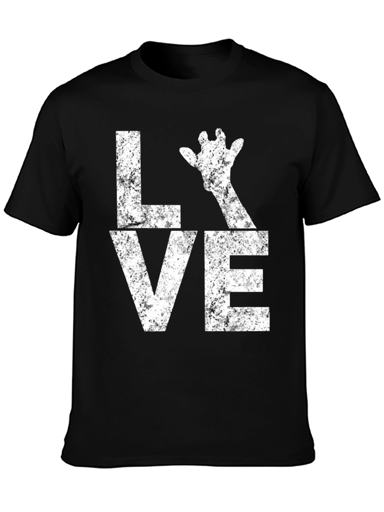 Black Love Giraffe Graphic Tee - Black Cotton Blend view 3