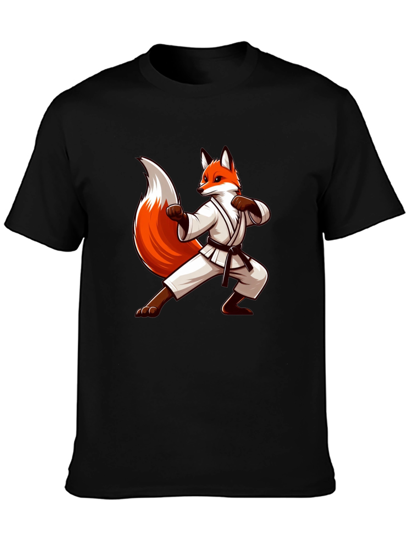 Black Fox Karate T-Shirt - Funny Martial Arts Tee view 3