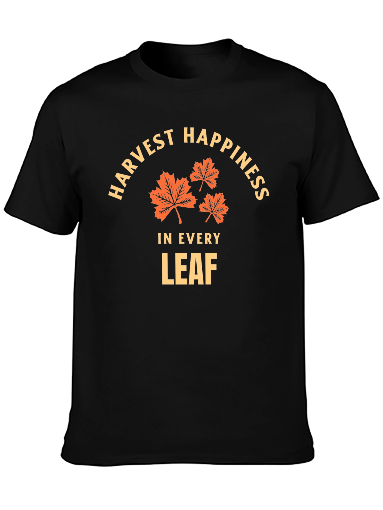 Harvest Happiness T-Shirt - Fall Leaves Design - 3